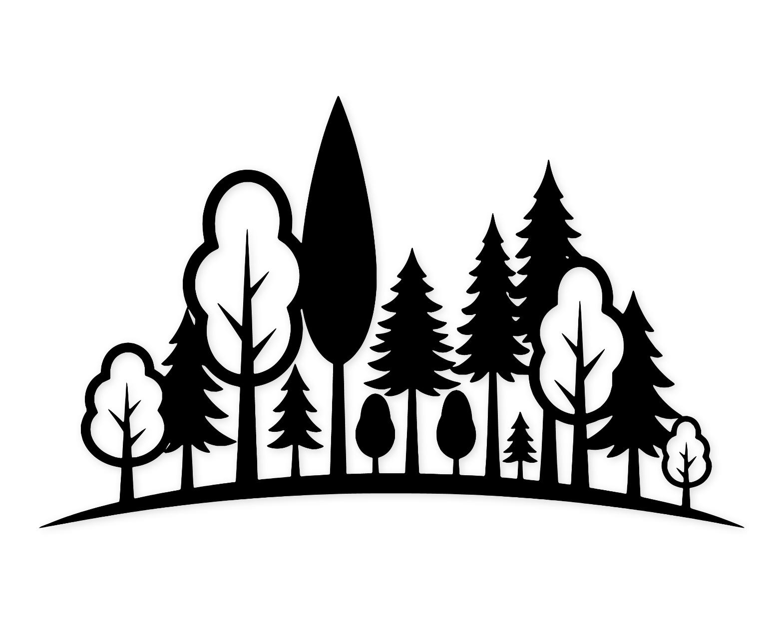 Forest Scene Svg Png: Bold Clean Lines For Home Decor