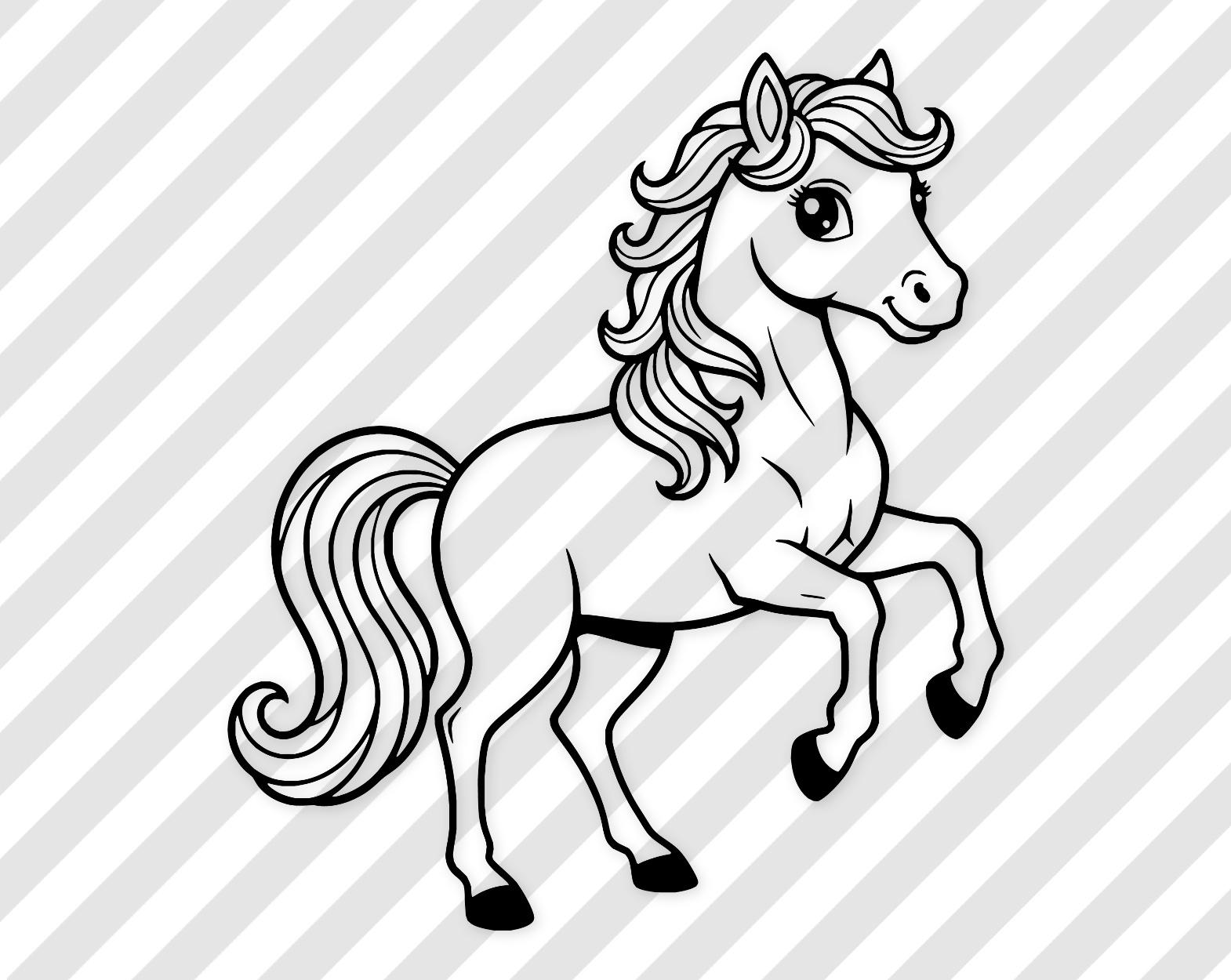 Pony Digital Art: Svg File Line Art Style
