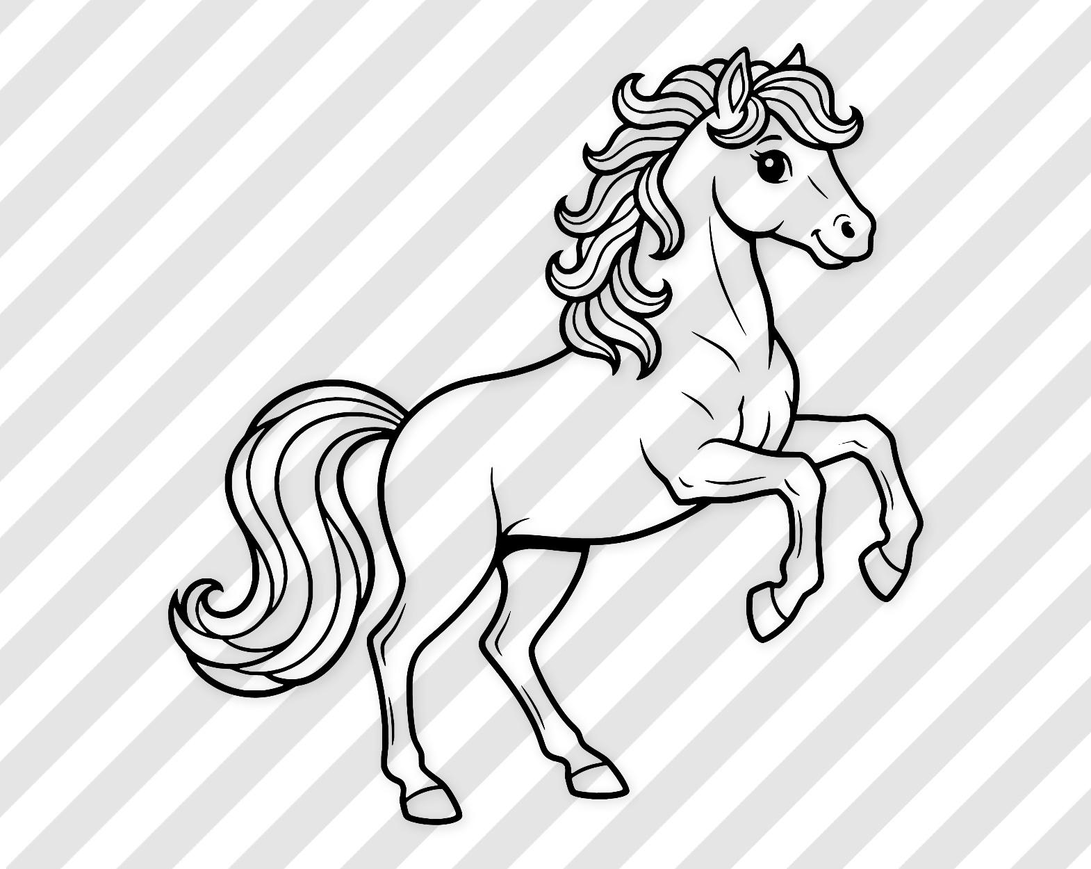 Horse Digital Artwork: Line Art Illustration For Cricut