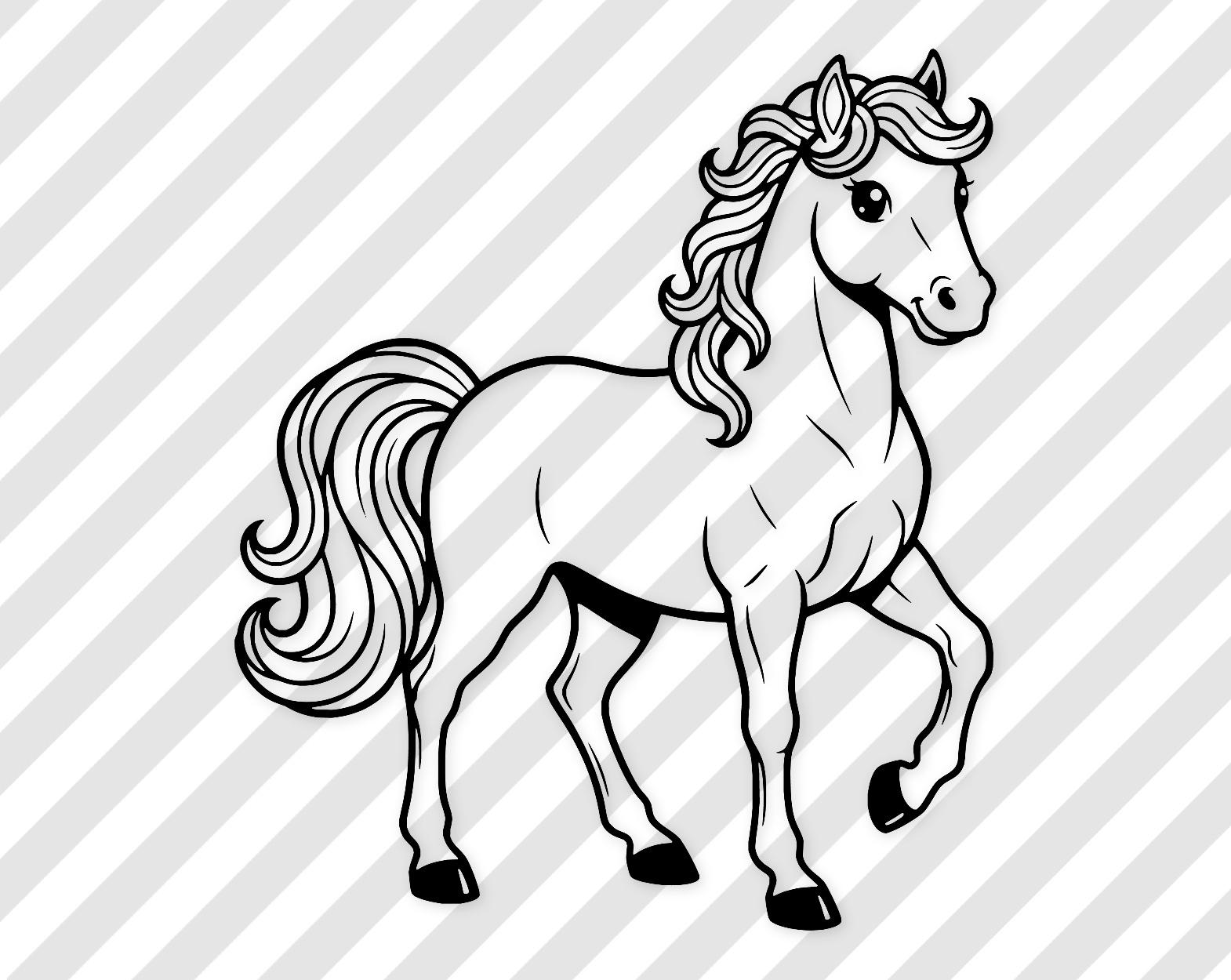 Horse Line Art: Digital Download Svg Png Dxf