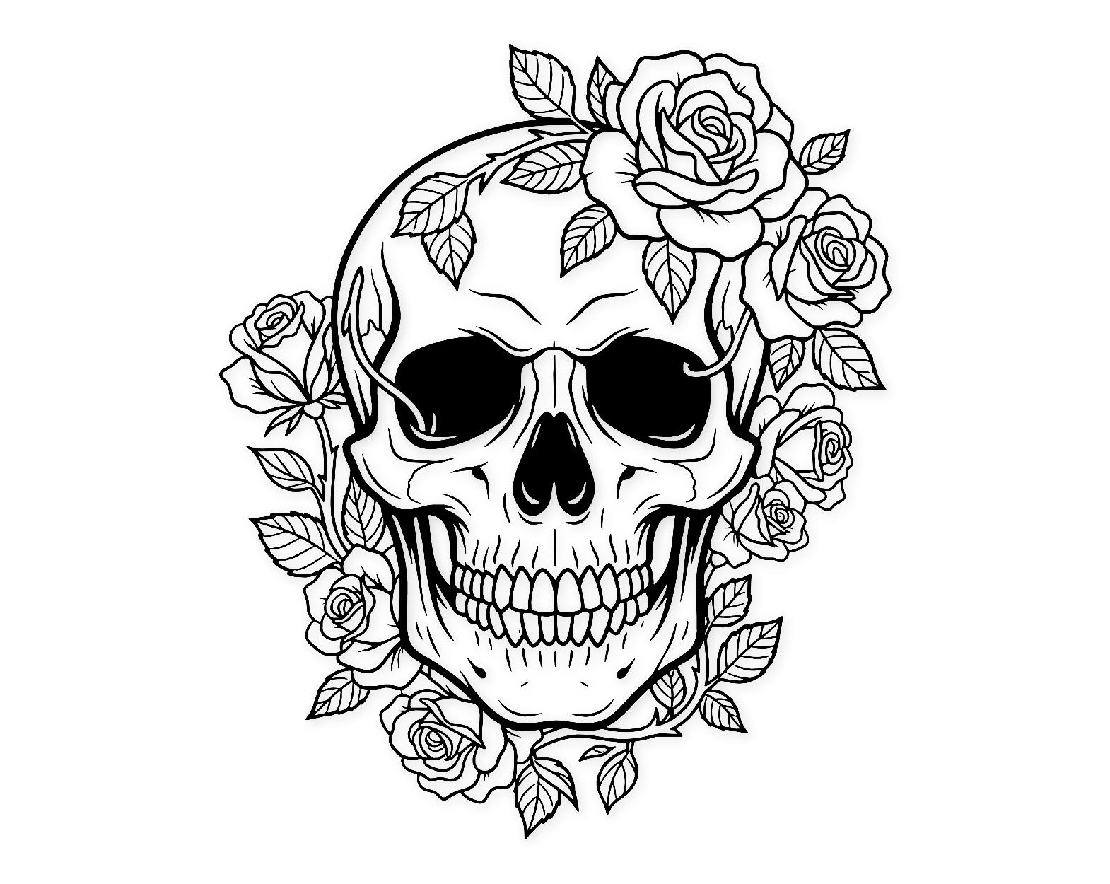 Skull And Roses Svg Png: Bold Cut File For Cricut