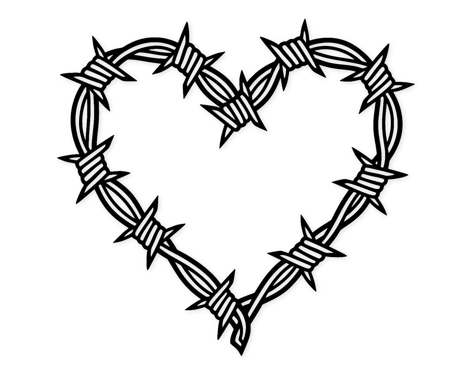 Barbed Wire Heart Svg Png: Cut Ready Digital Design For Cricut Silhouette