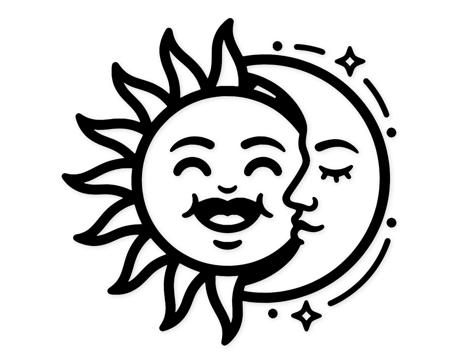 Sun And Moon Svg Png: Whimsical Cut File For Home Decor