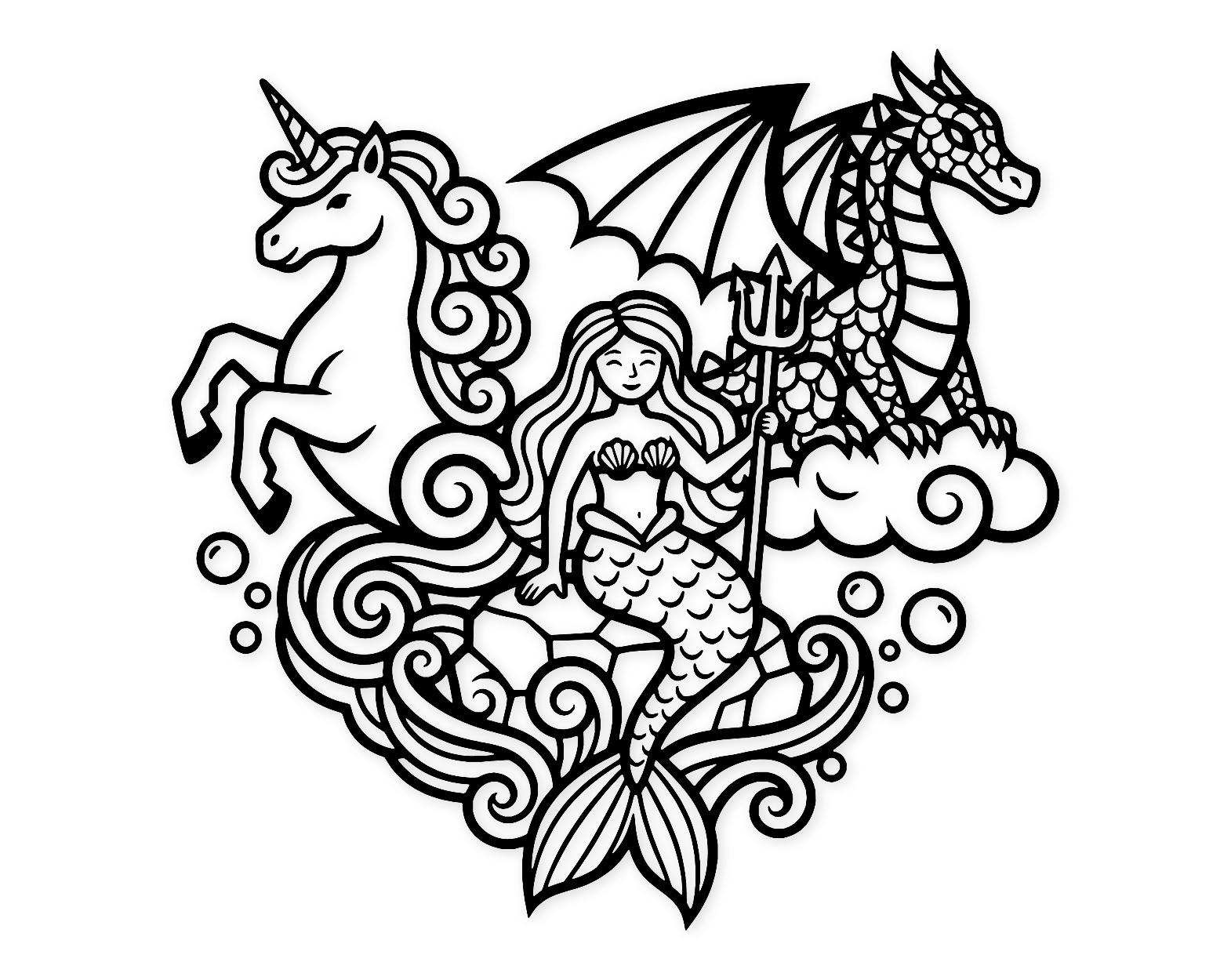 Mythical Creatures Party Svg Png: Cut Ready Digital Design For Cricut Silhouette