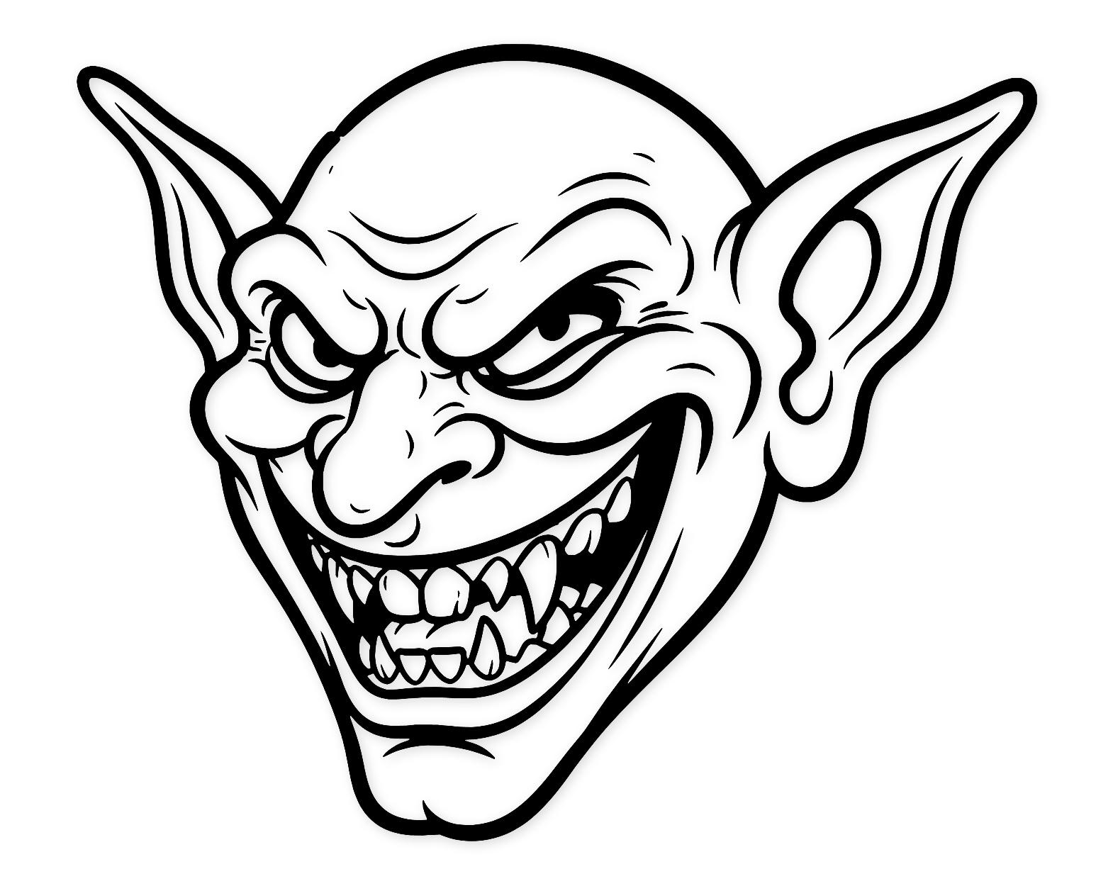 Goblin Grin Svg Png: Hand-Drawn Design For Stickers