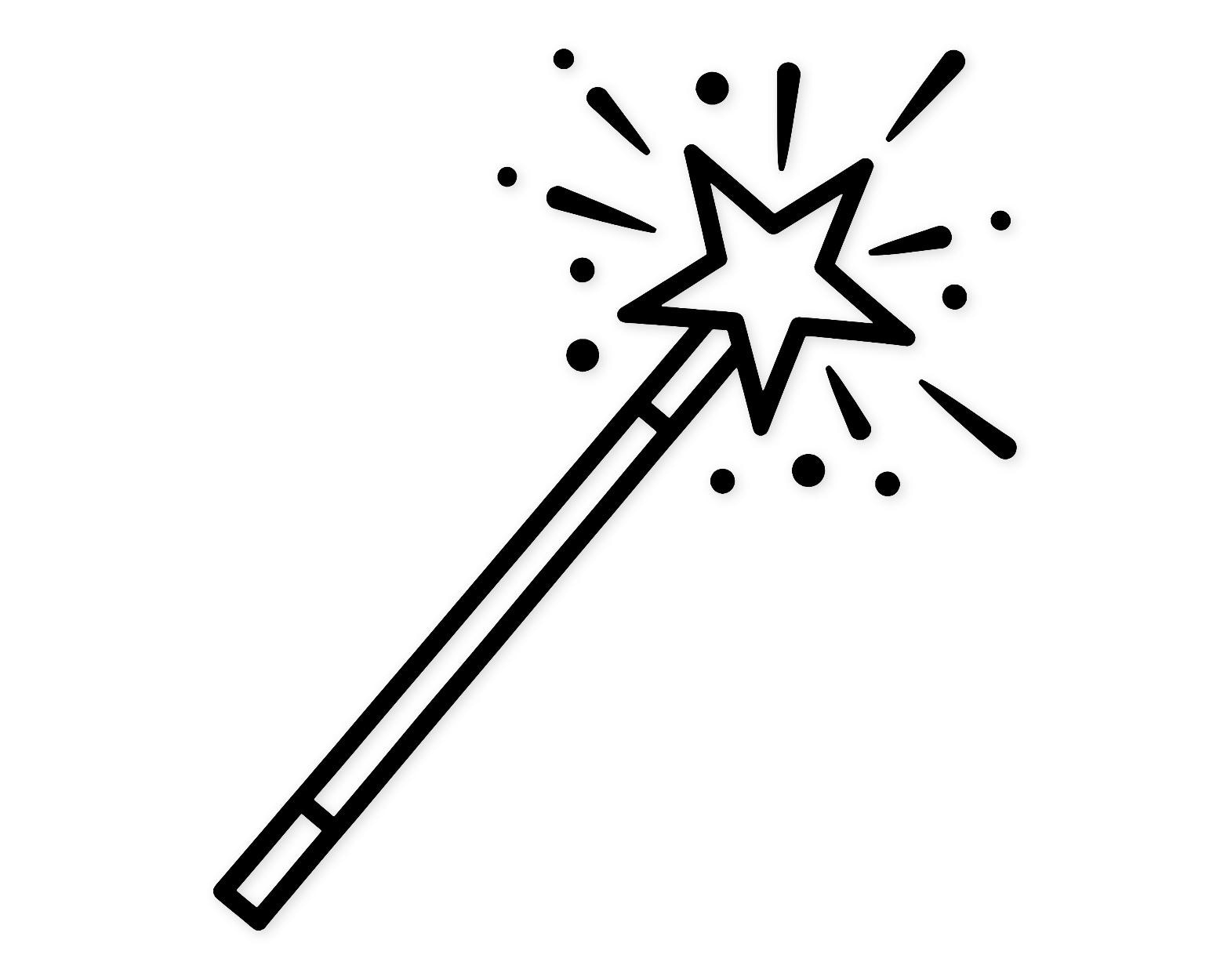 Floating Wand Sparkle Svg Png: Bold High Contrast Design For Cricut