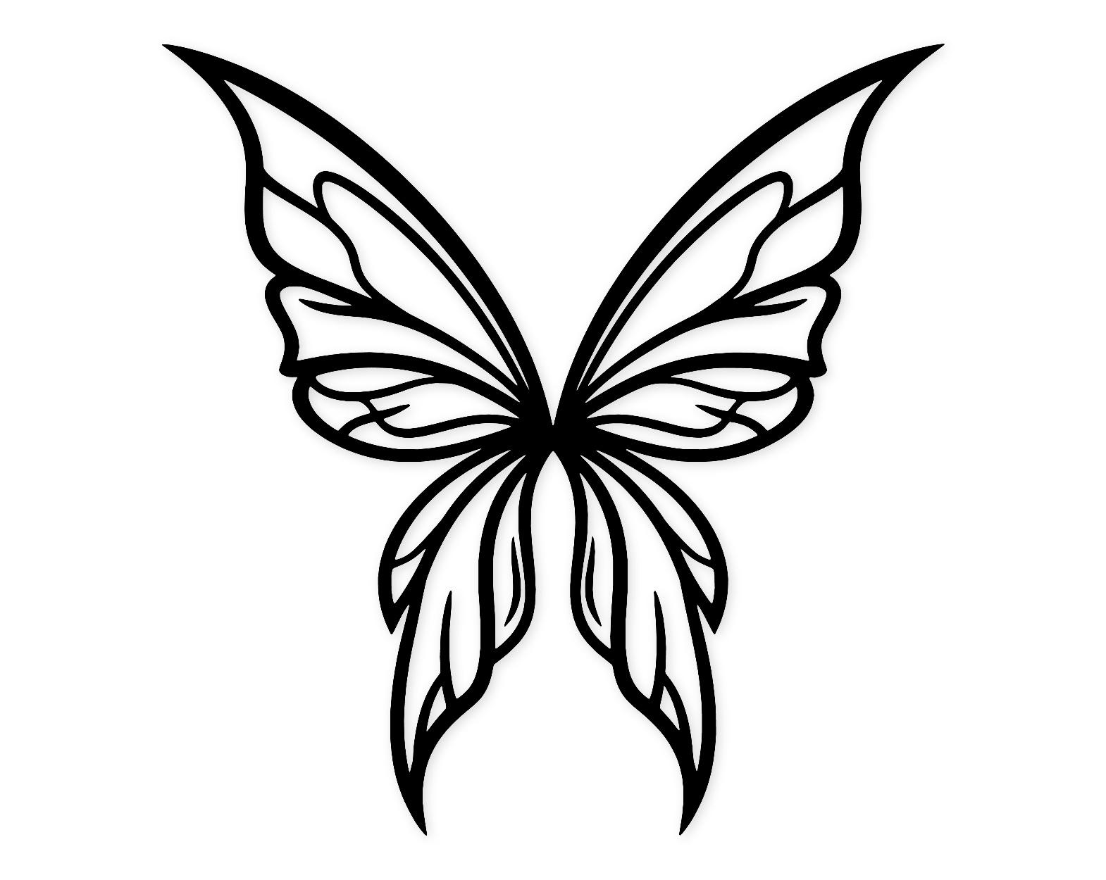 Fairy Wing Outline Svg Png: Minimalist Design For Crafts
