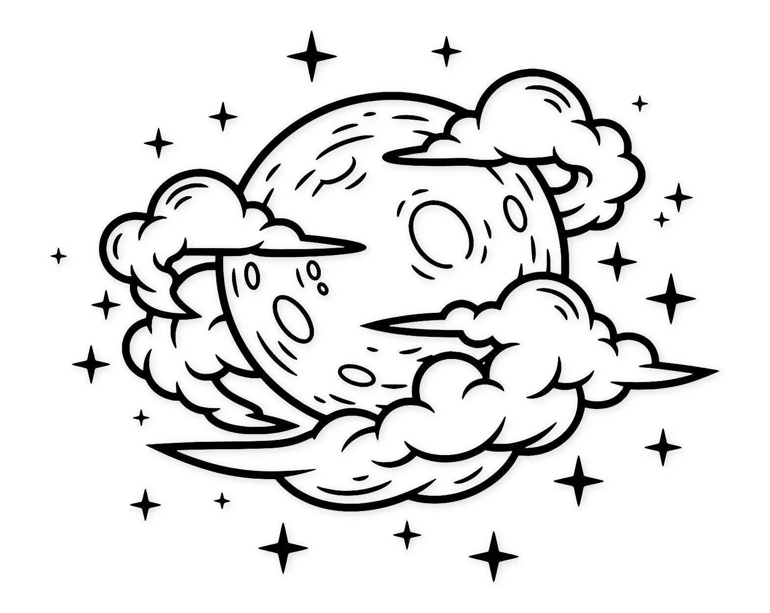 Full Moon Night Svg Png: Cut Ready Digital Design For Cricut Silhouette