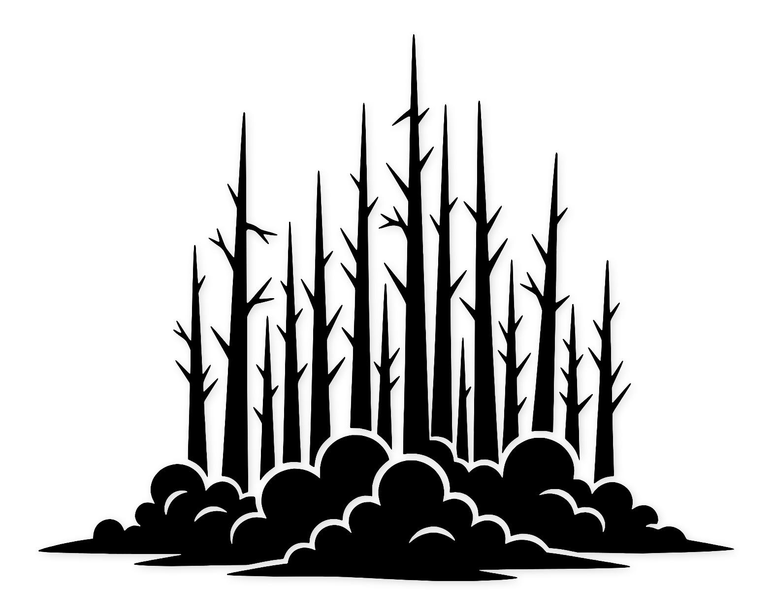 Magical Forest Svg Png: Bold Outline Nature Design For Crafts