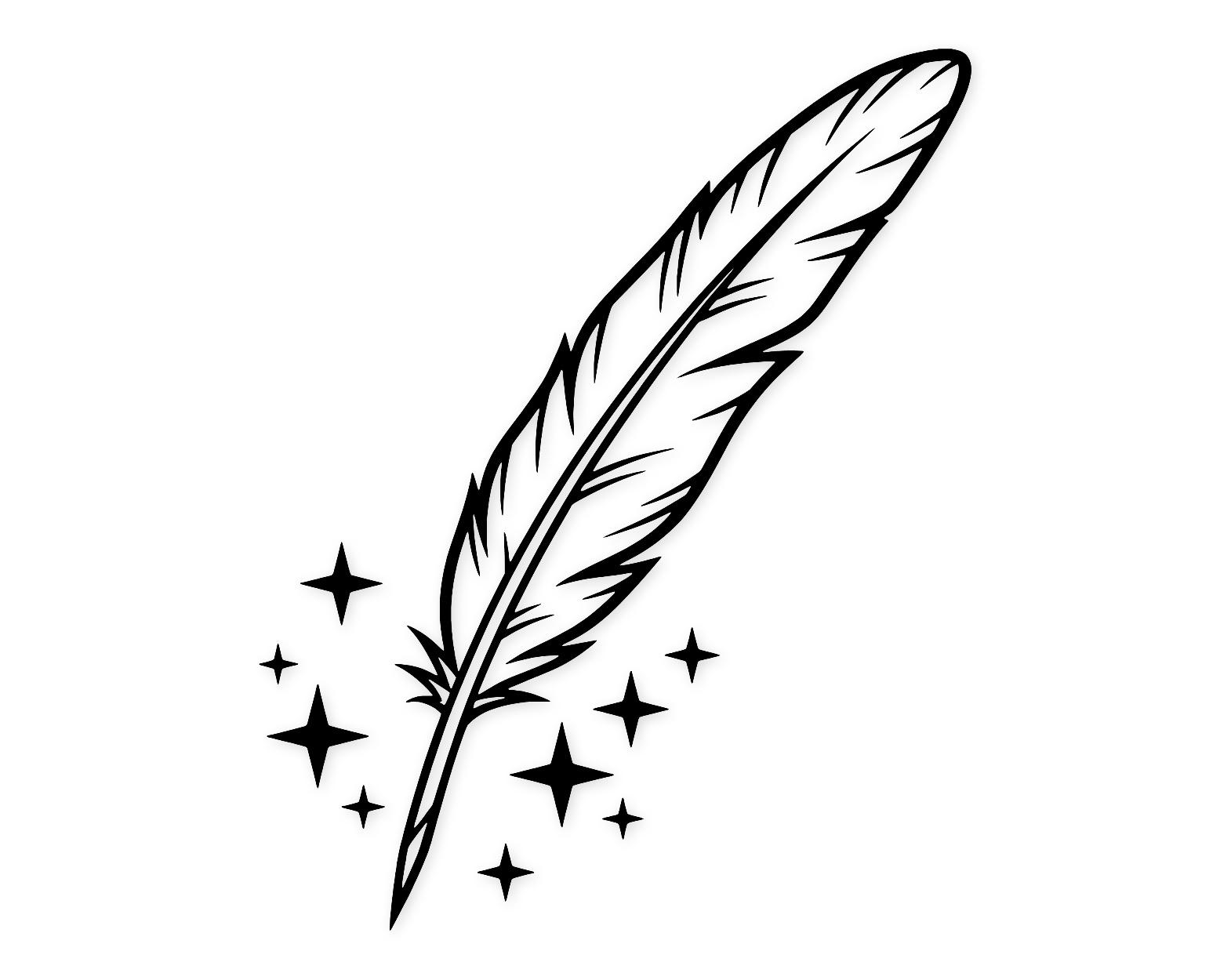 Feather Quill Svg Png: Elegant Cut File For Crafts