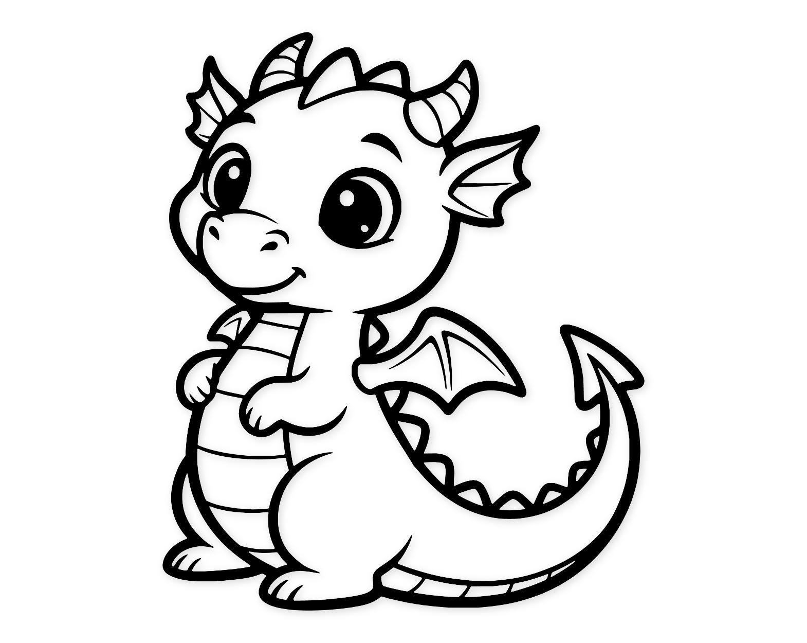 Charming Dragon Svg Png: Cute Cartoon Design For Stickers And Wall Art