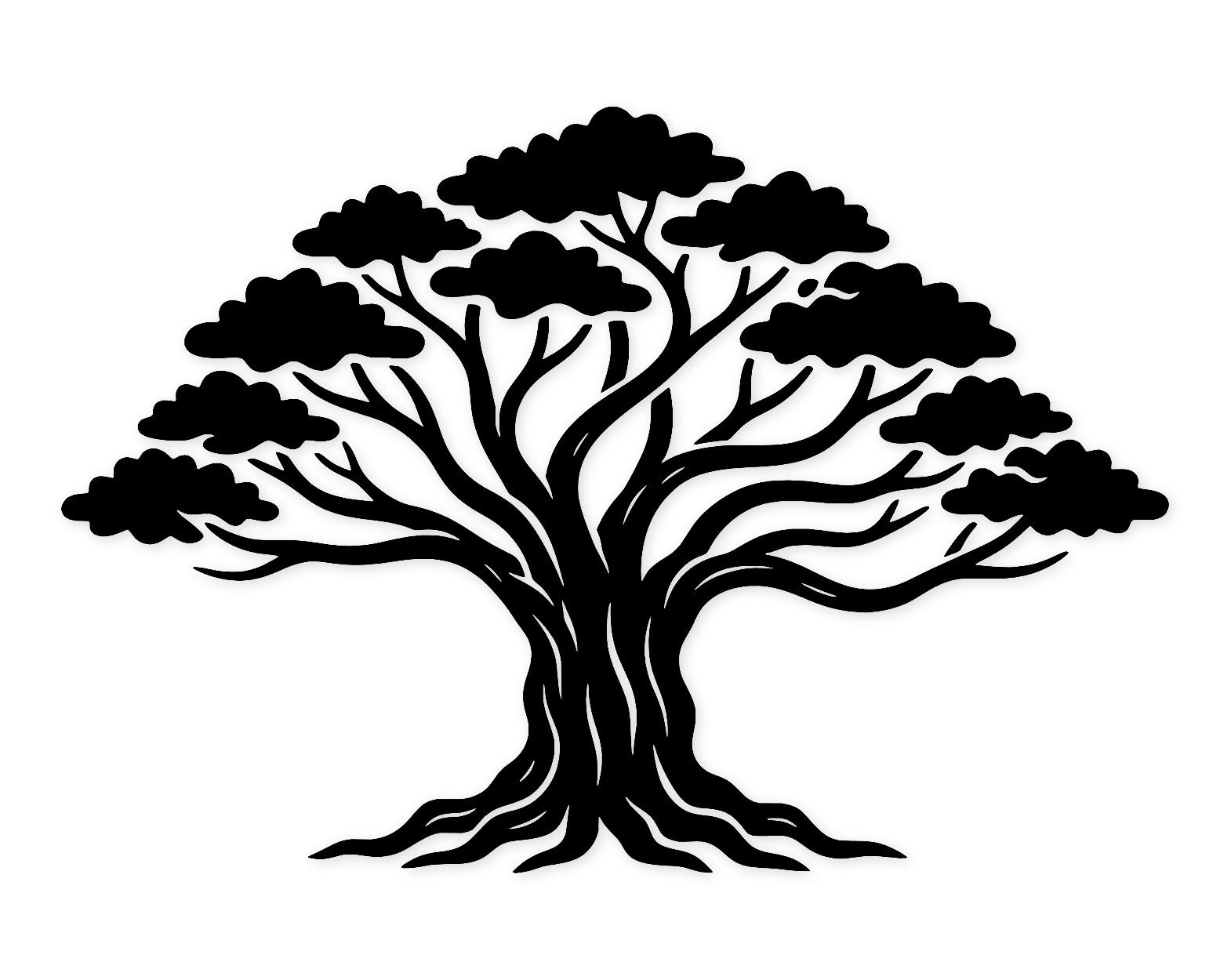 Mystical Tree Svg Png: Bold Outline Design For Cricut