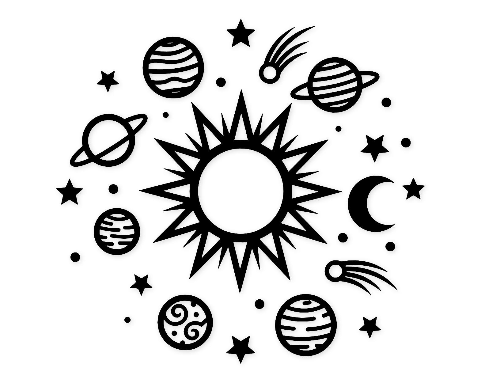 Celestial Bodies Svg Png: Cut Ready Digital Design For Cricut Silhouette