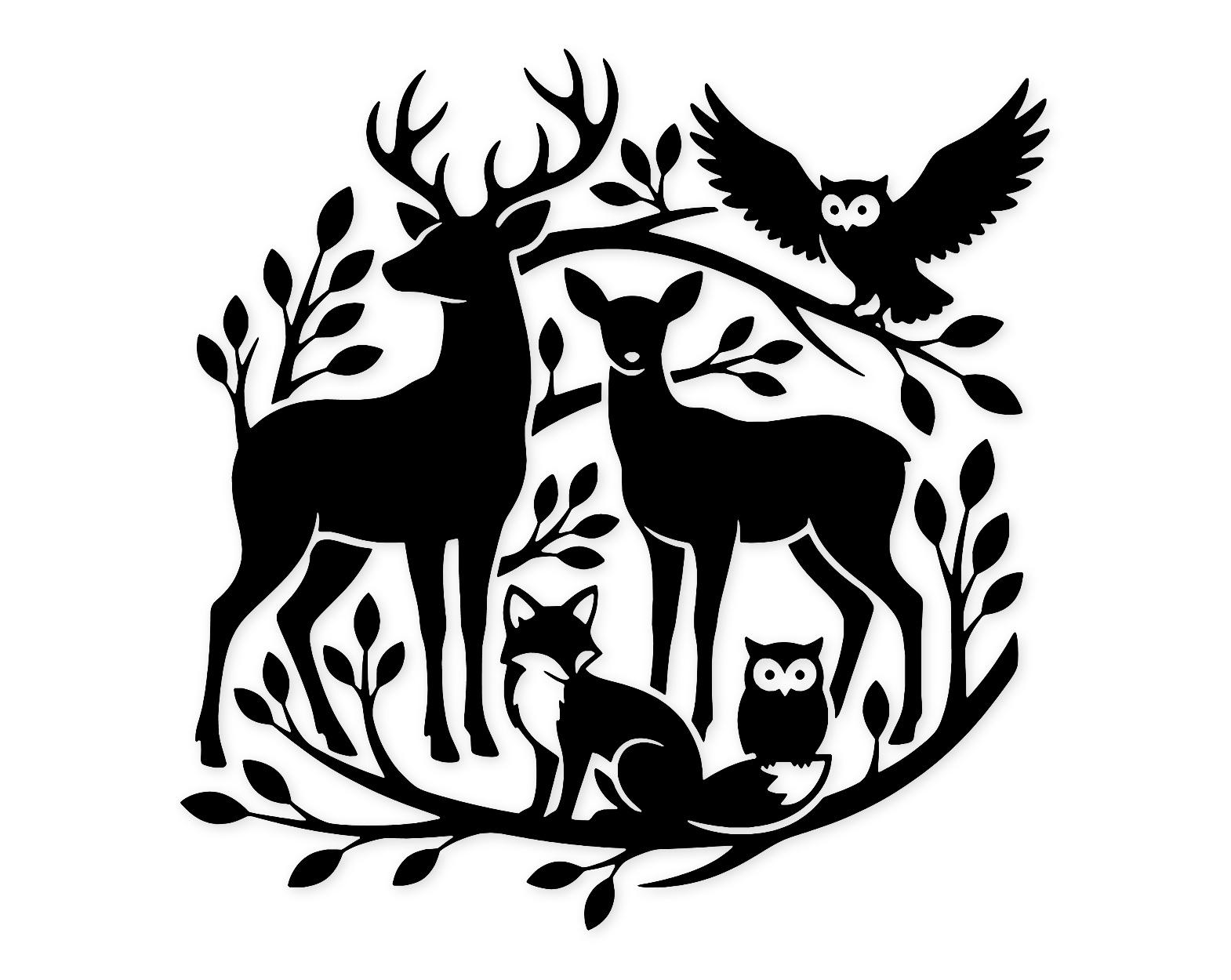 Nature Spirits Svg Png: Bold Silhouette Design For Wall Art