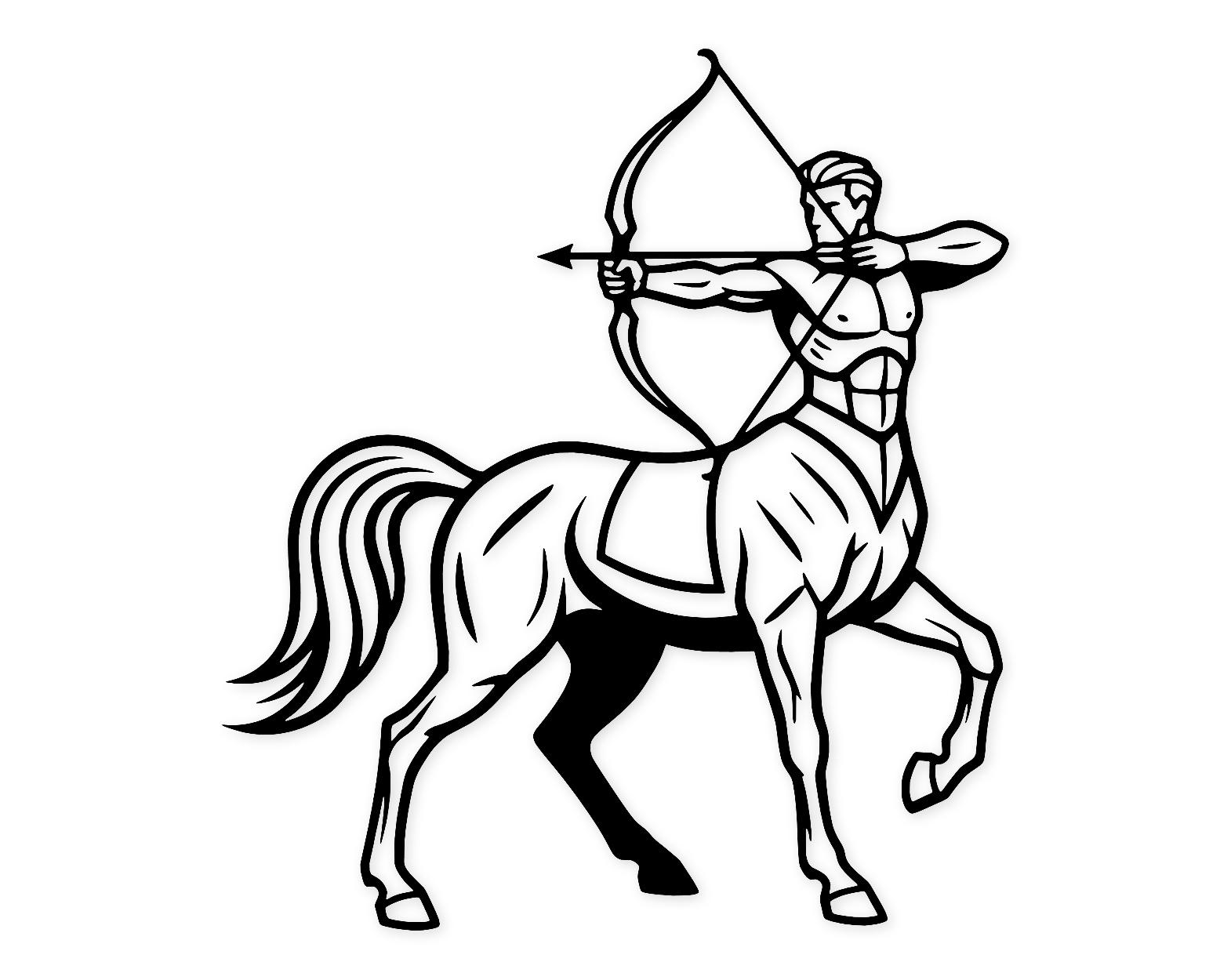 Sagittarius Centaur Profile Svg Png: Bold Lines For Cricut & Silhouette