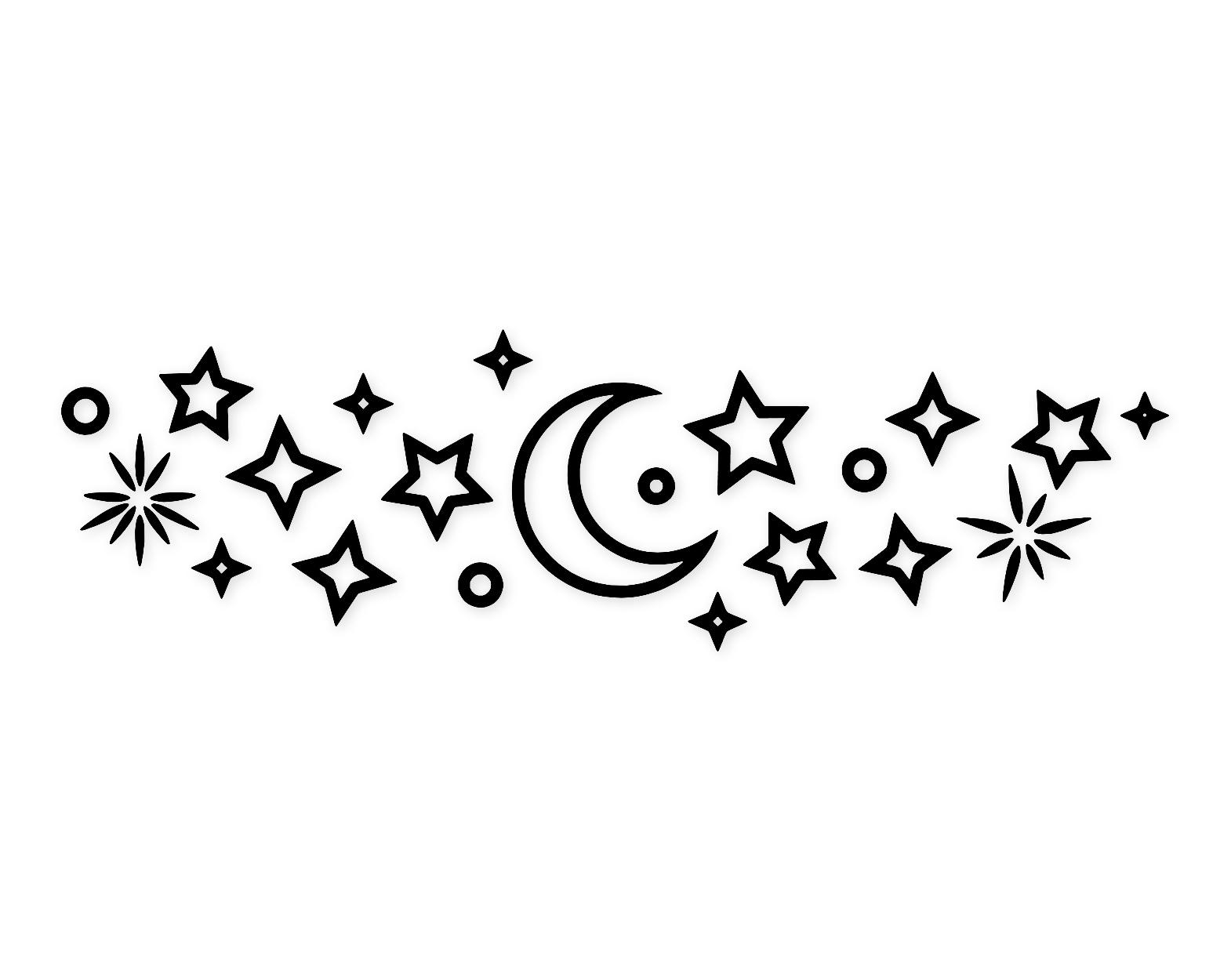 Mystic Stars Line Svg Png: Cut Ready Digital Design For Cricut Silhouette