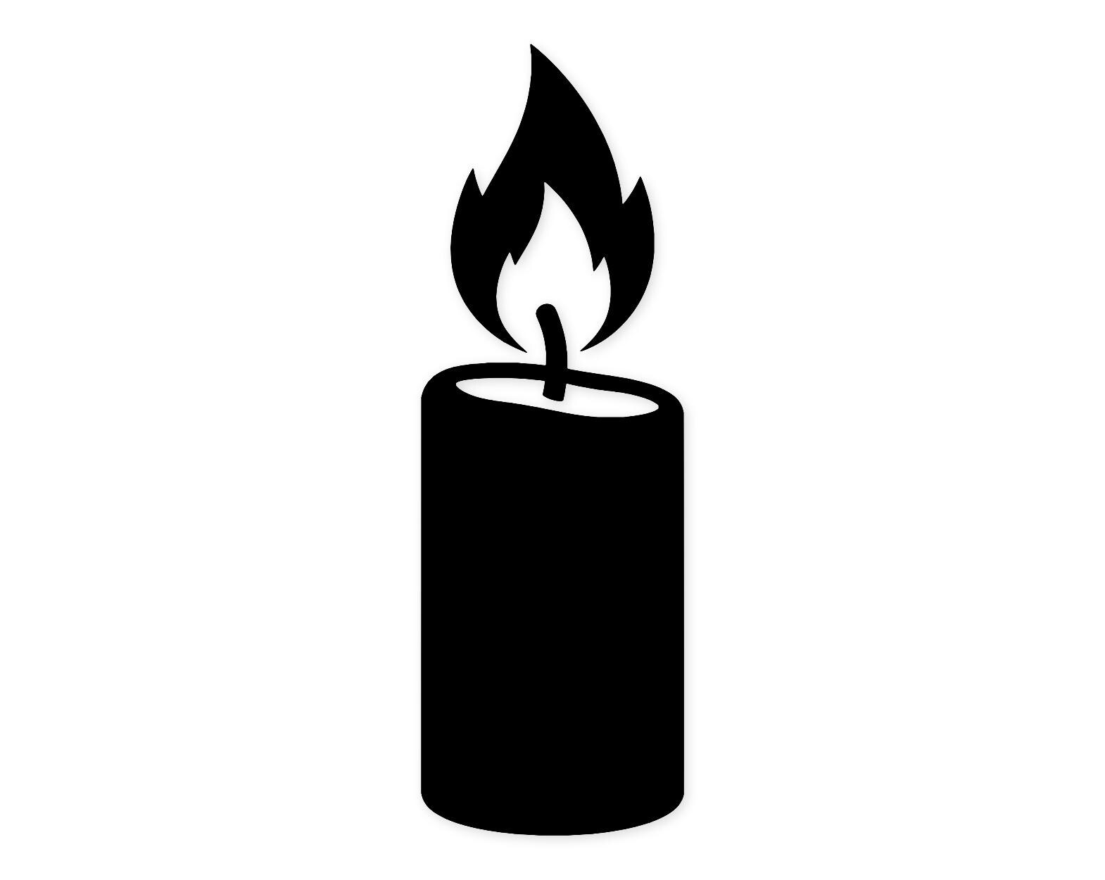Candle Flame Svg Png: Bold Black & White Design For T-Shirts