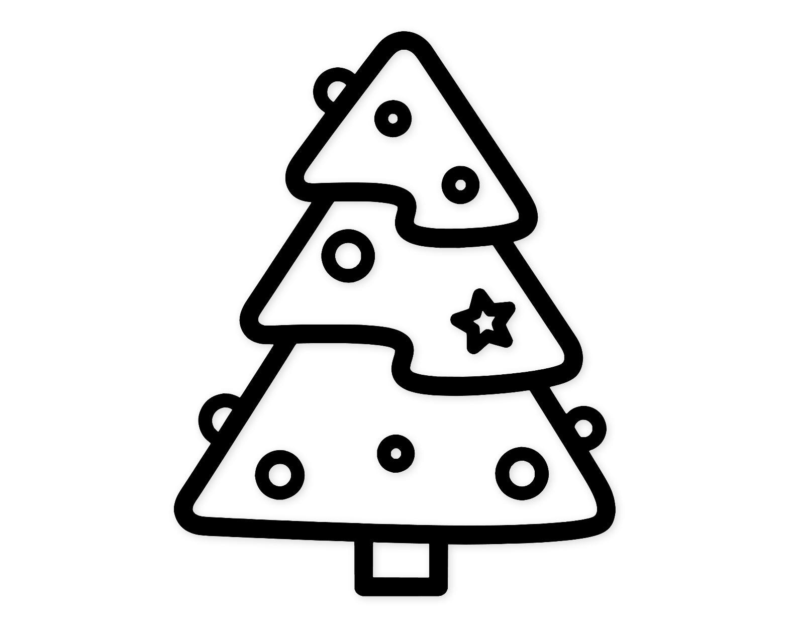 Classic Christmas Tree Svg Png: Bold Outline Holiday Decor For Cricut Silhouette