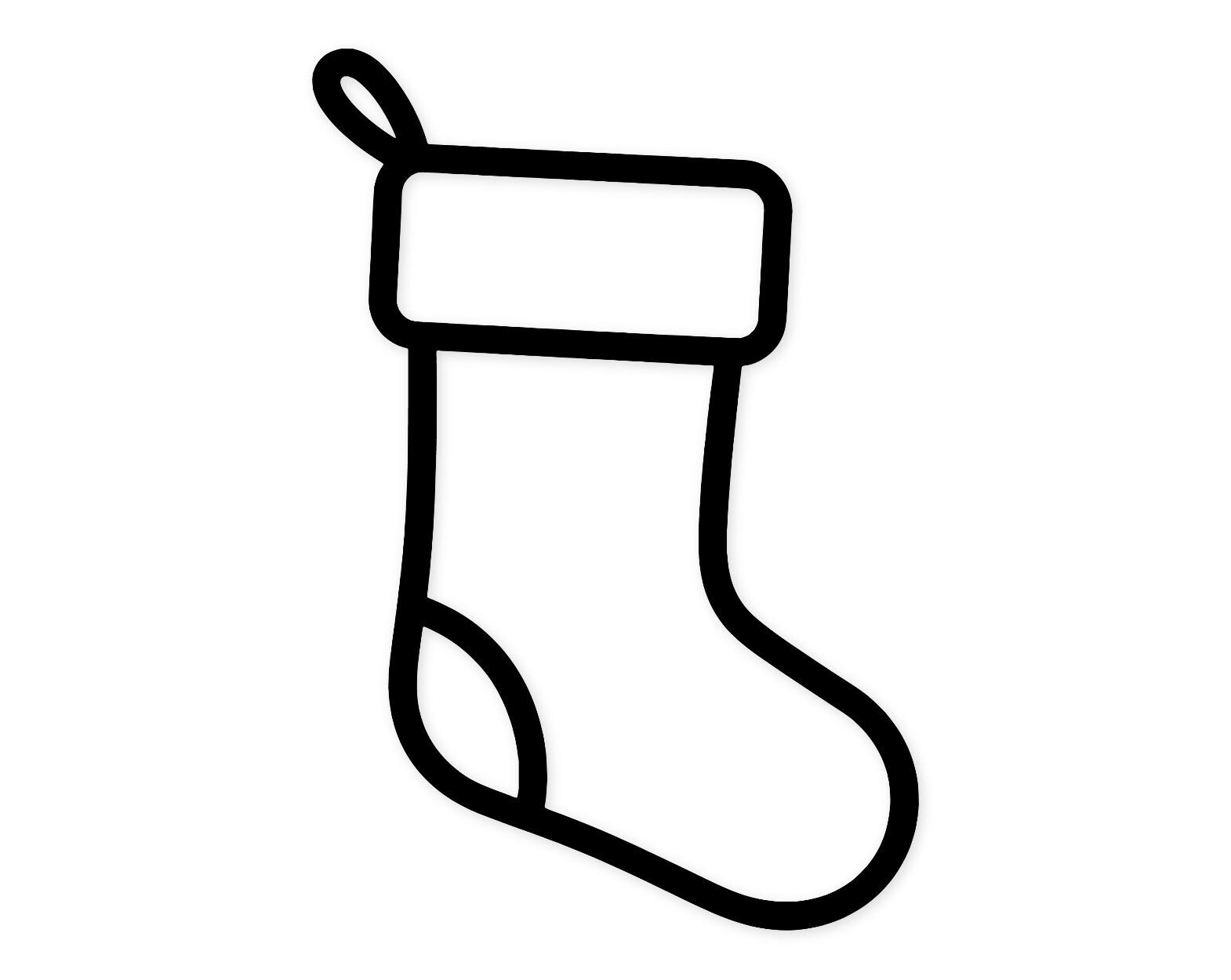 Stocking Outline Svg Png: Cut Ready Digital Design For Cricut Silhouette