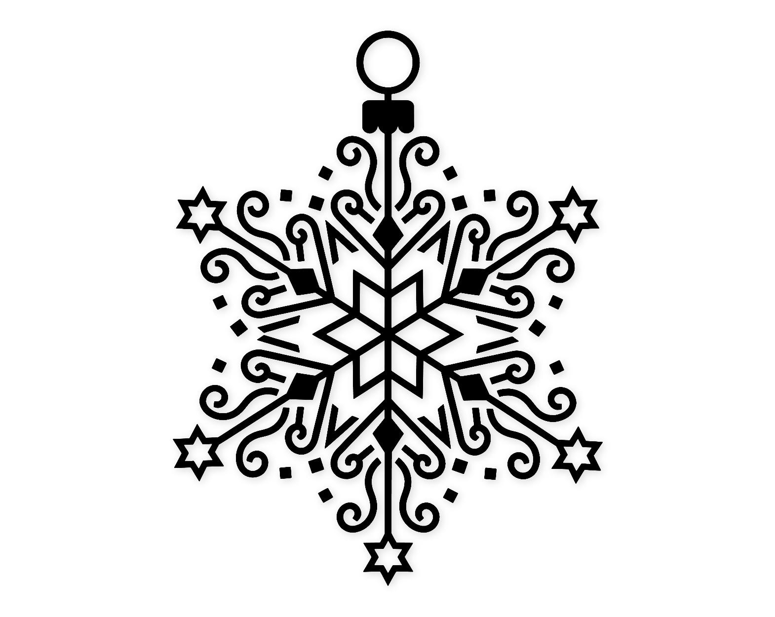 Snowflake Ornament Svg Png: Bold High Contrast Design For Cutting