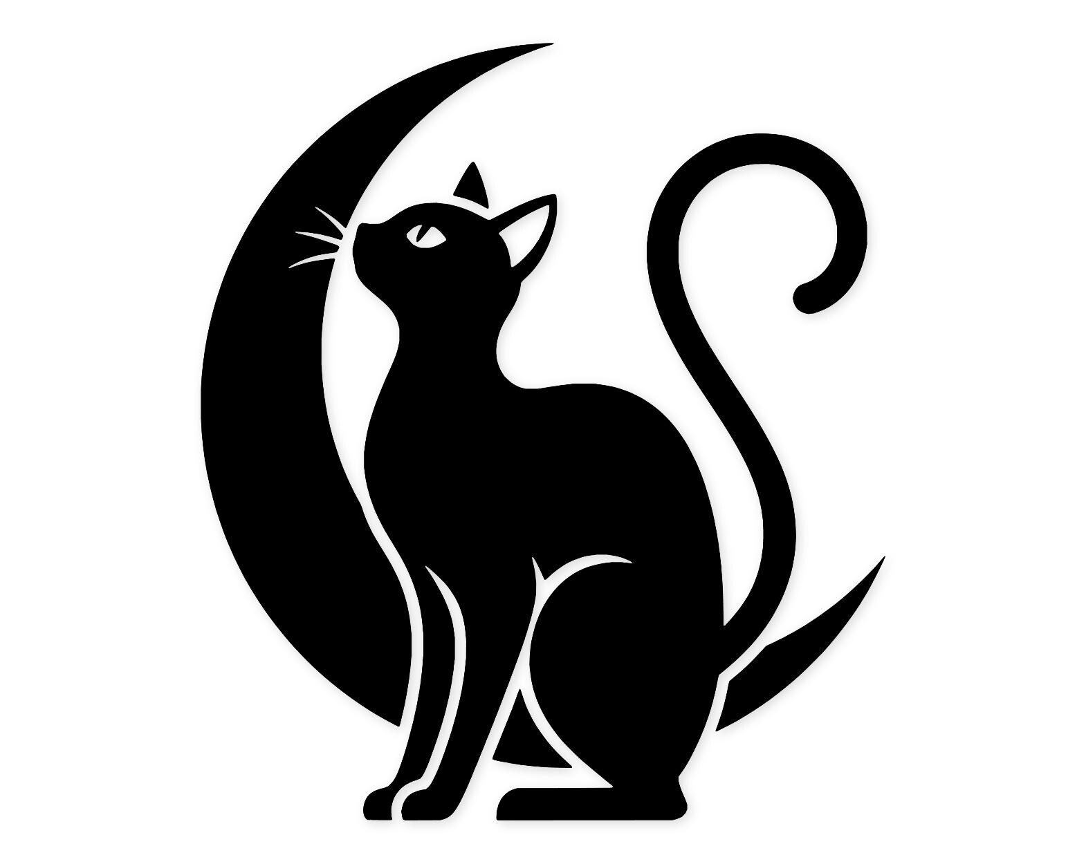 Witchy Cat Svg Png: Bold Silhouette Design For Crafts