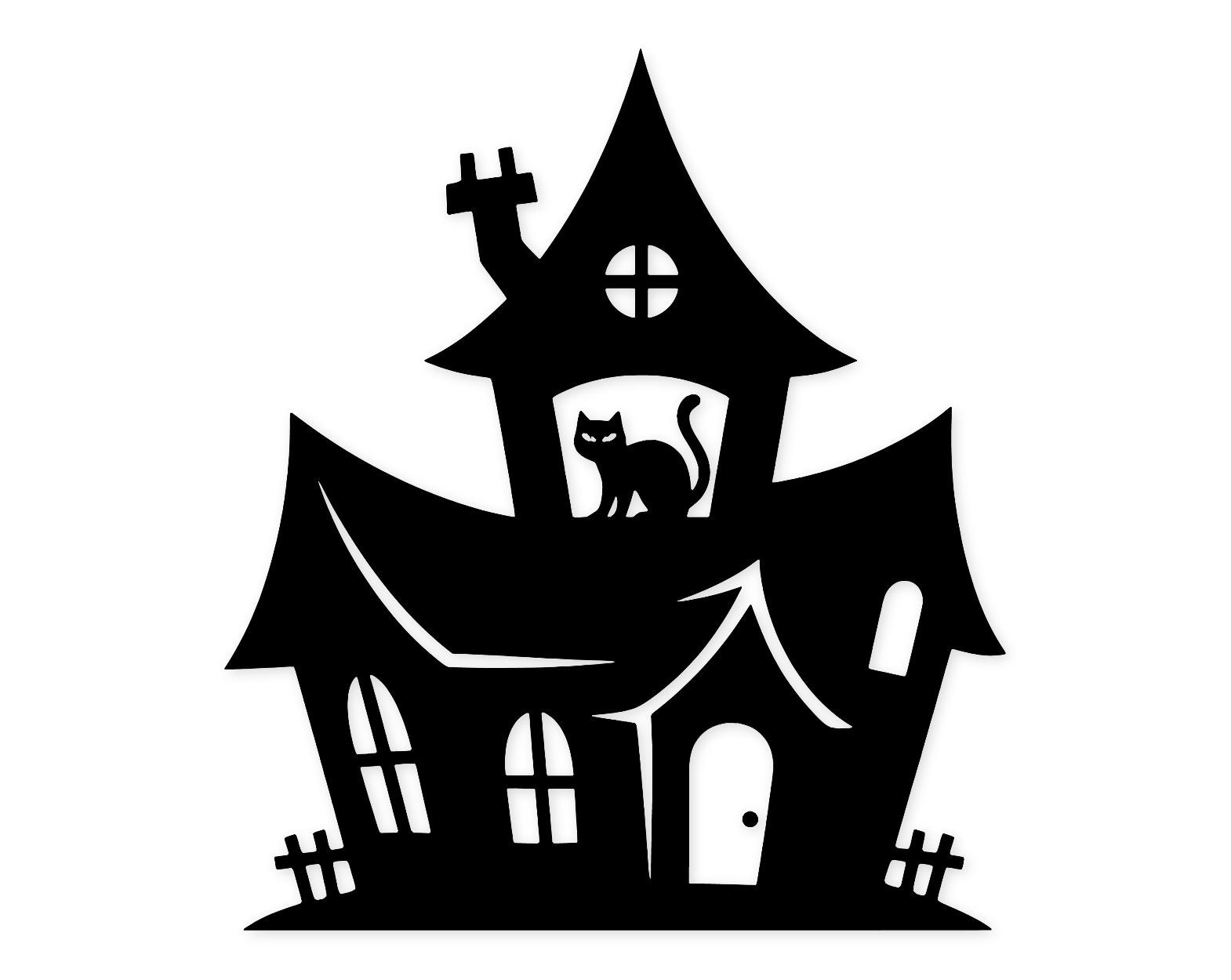 Haunted House Cat Svg Png: Minimalist Design For Home Decor