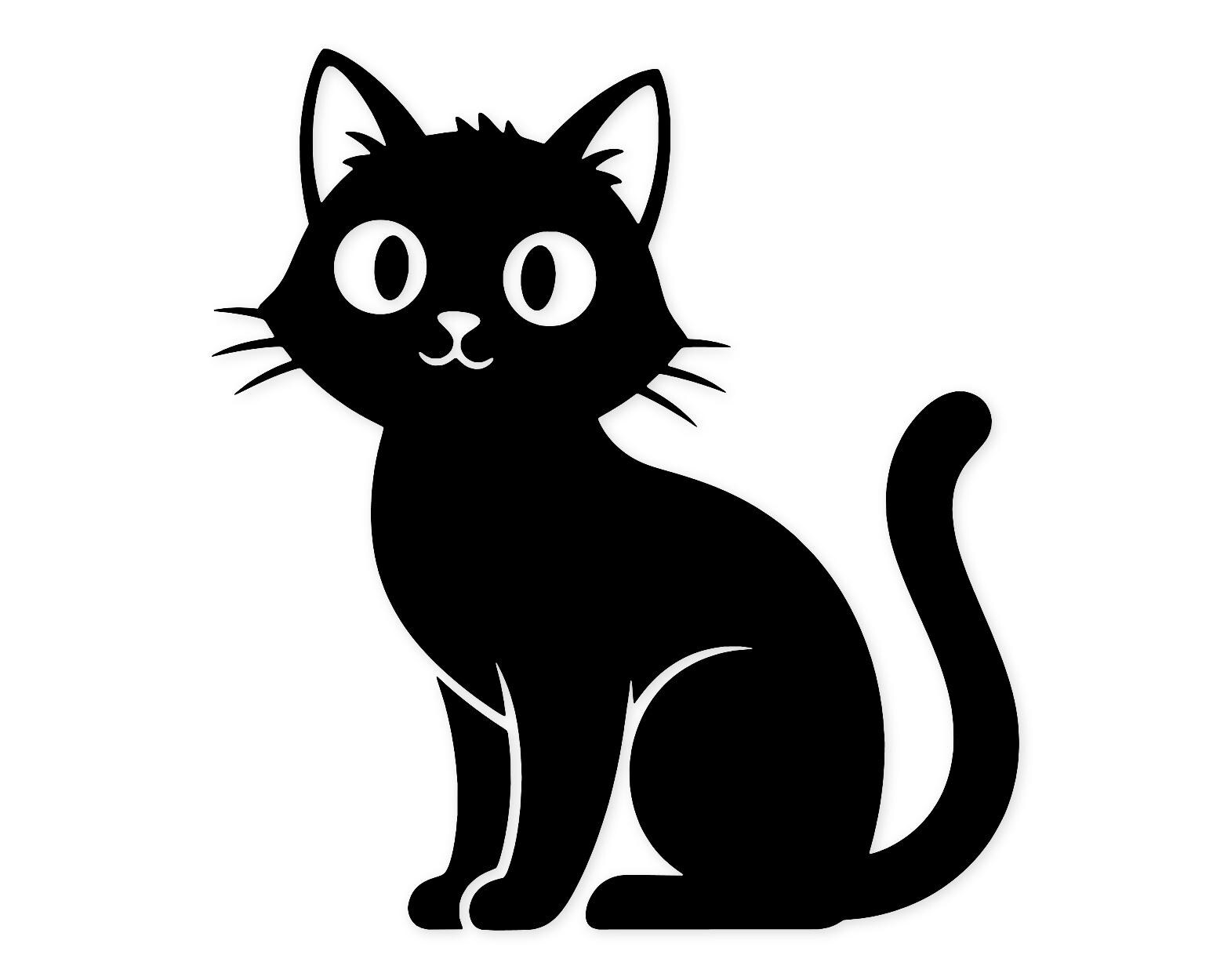 Black Cat Svg Png: Minimalist Cute Design For Crafts