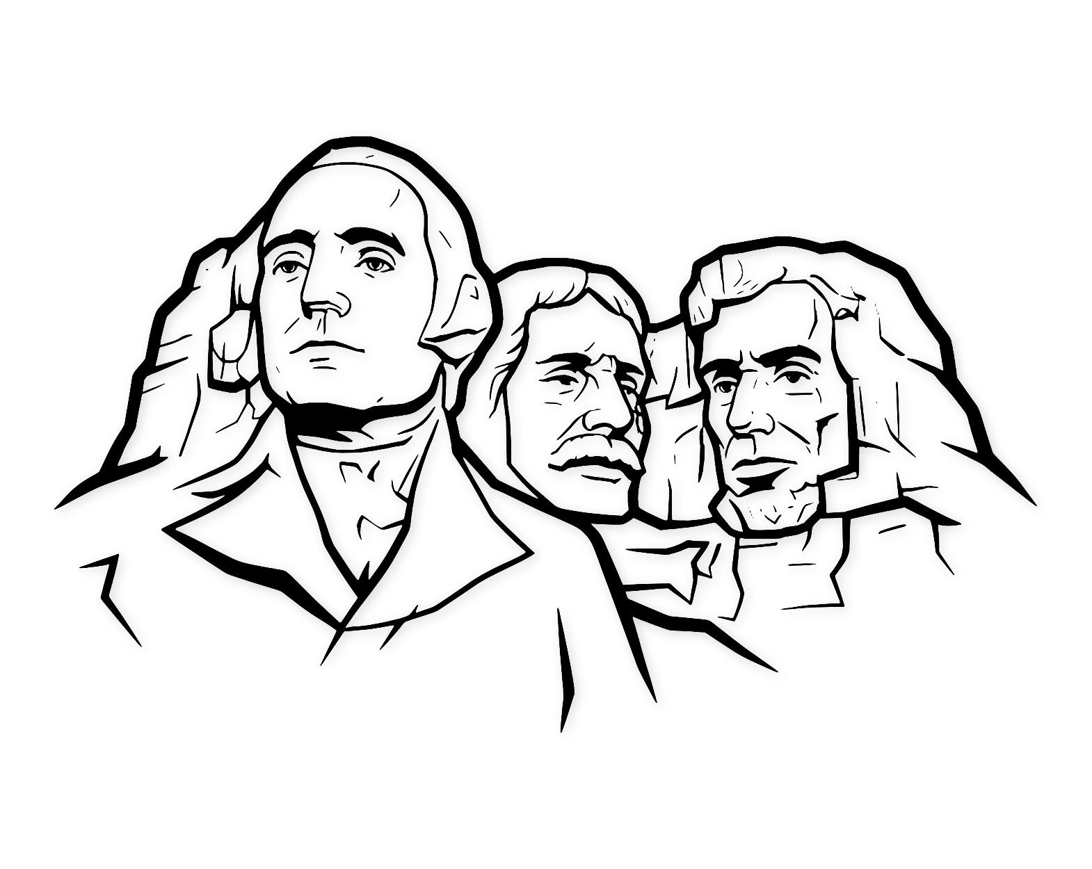 Mount Rushmore Outline Svg Png: Bold Line Art For Cricut Projects