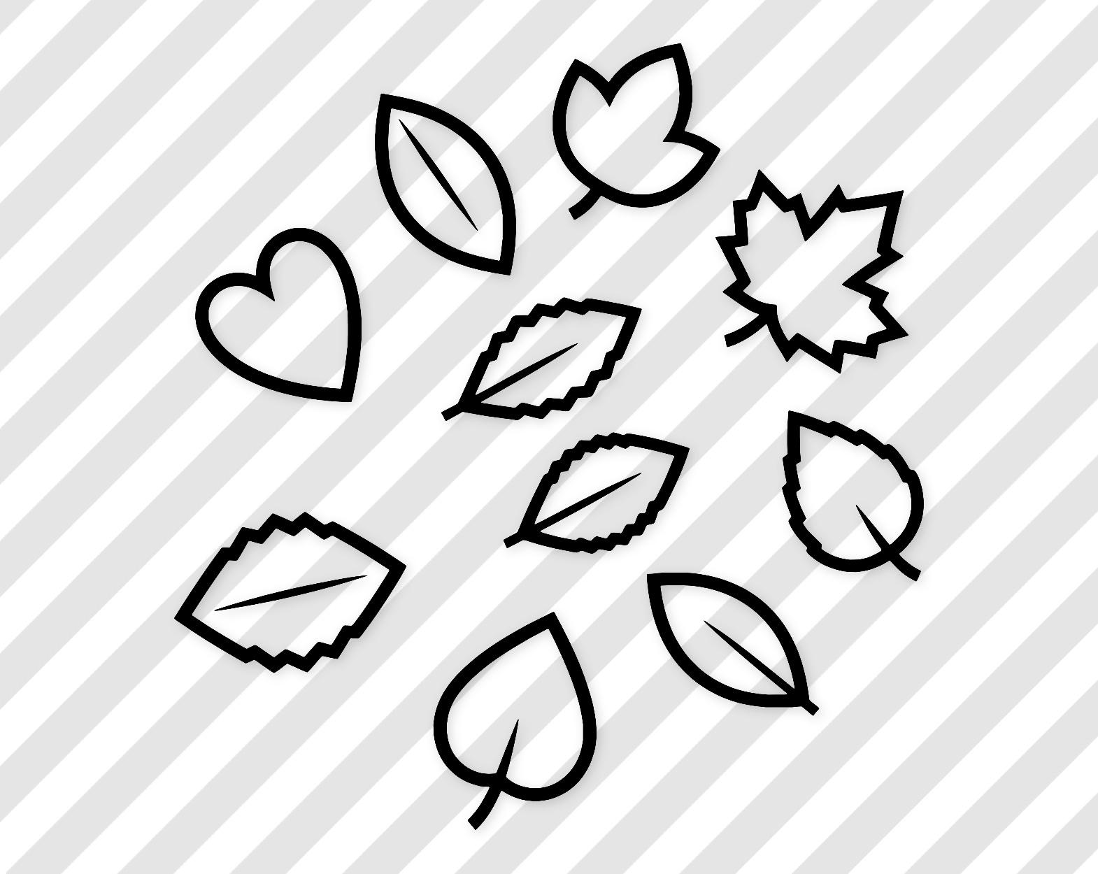 Scattered Autumn Leaves Svg: Bold Black Design For Home Decor