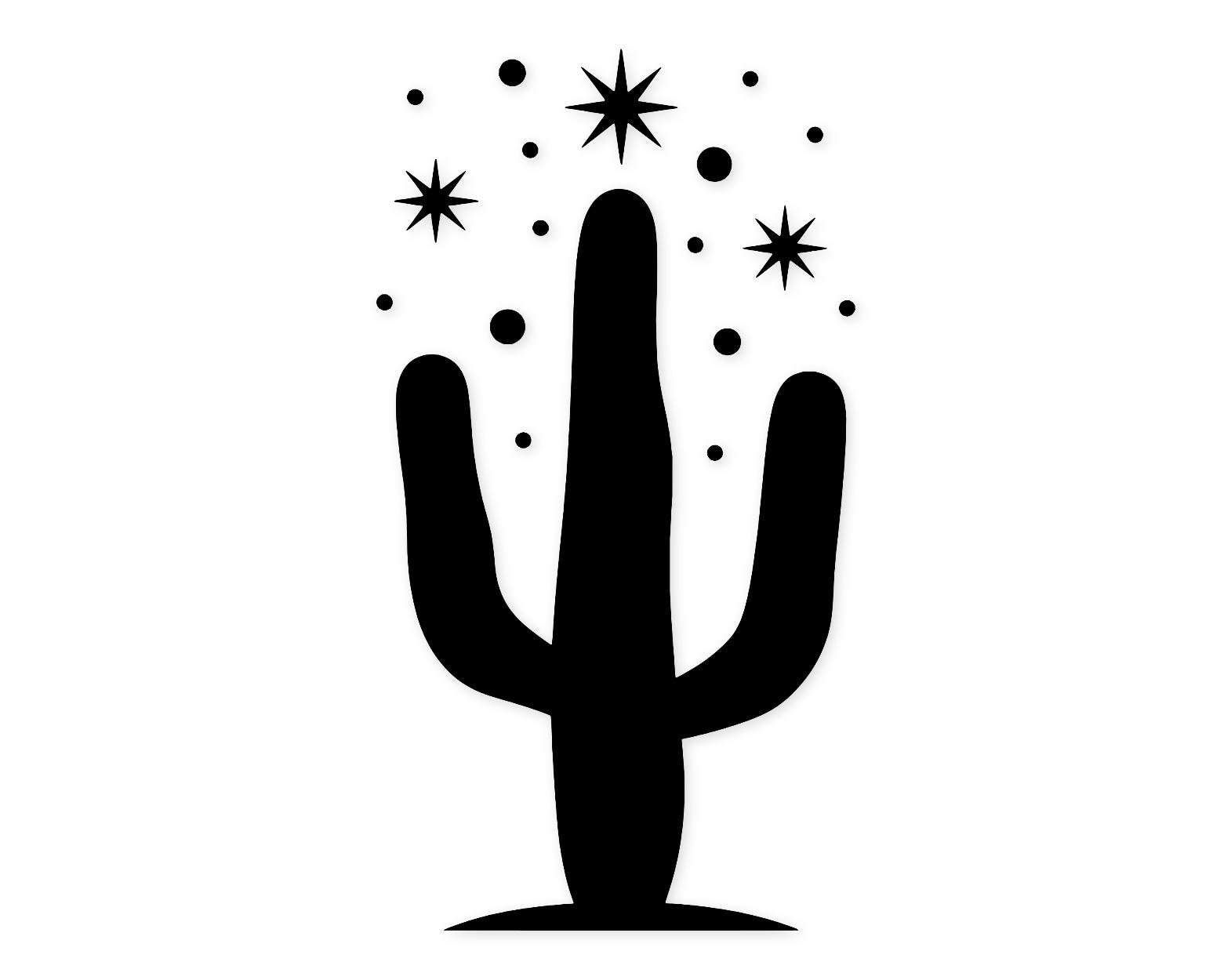 Wild West Cactus Svg Png: Bold Silhouette For Home Decor