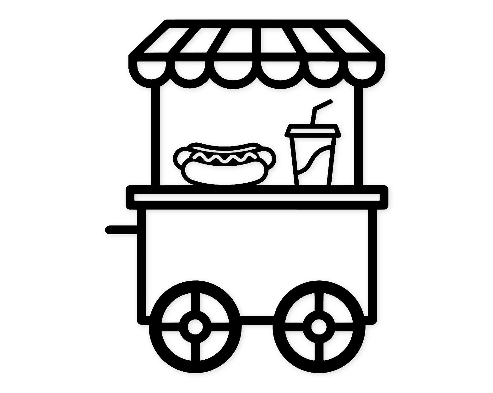 Hot Dog Cart Svg Png: Cut Ready Digital Design For Cricut Silhouette
