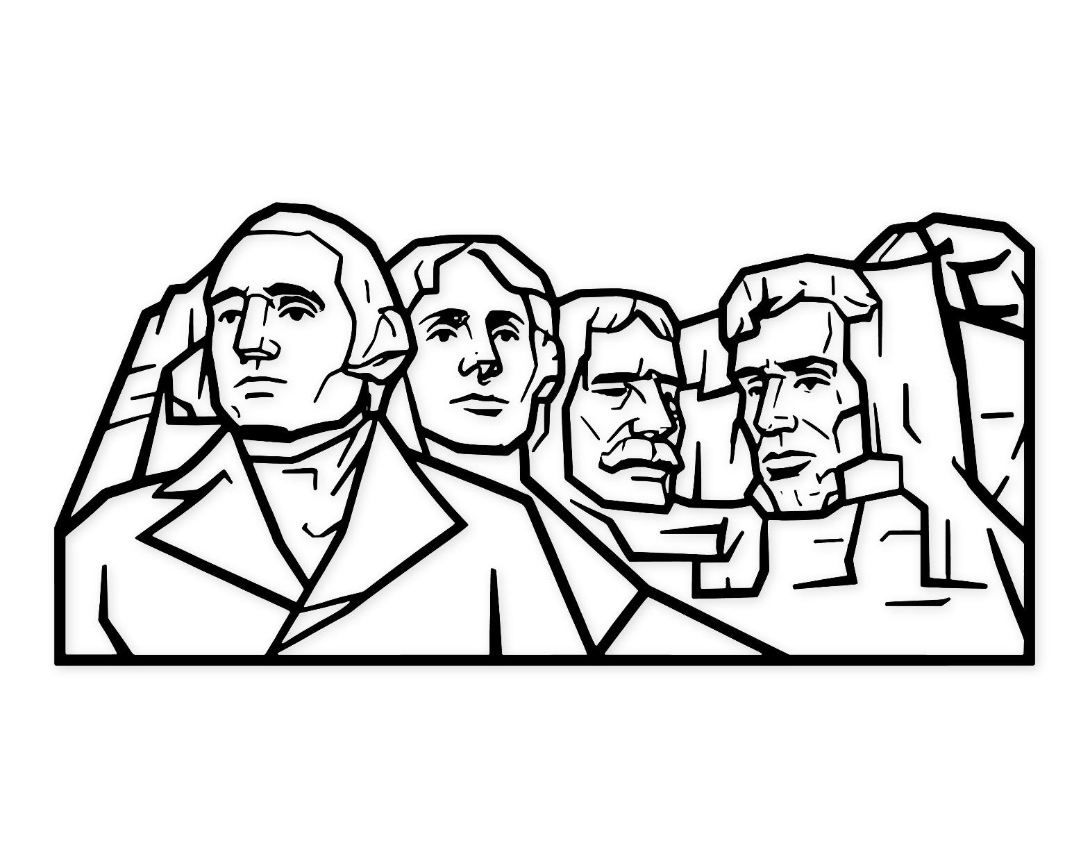 Abstract Mount Rushmore Svg Png: Bold Clean Design For T-Shirts