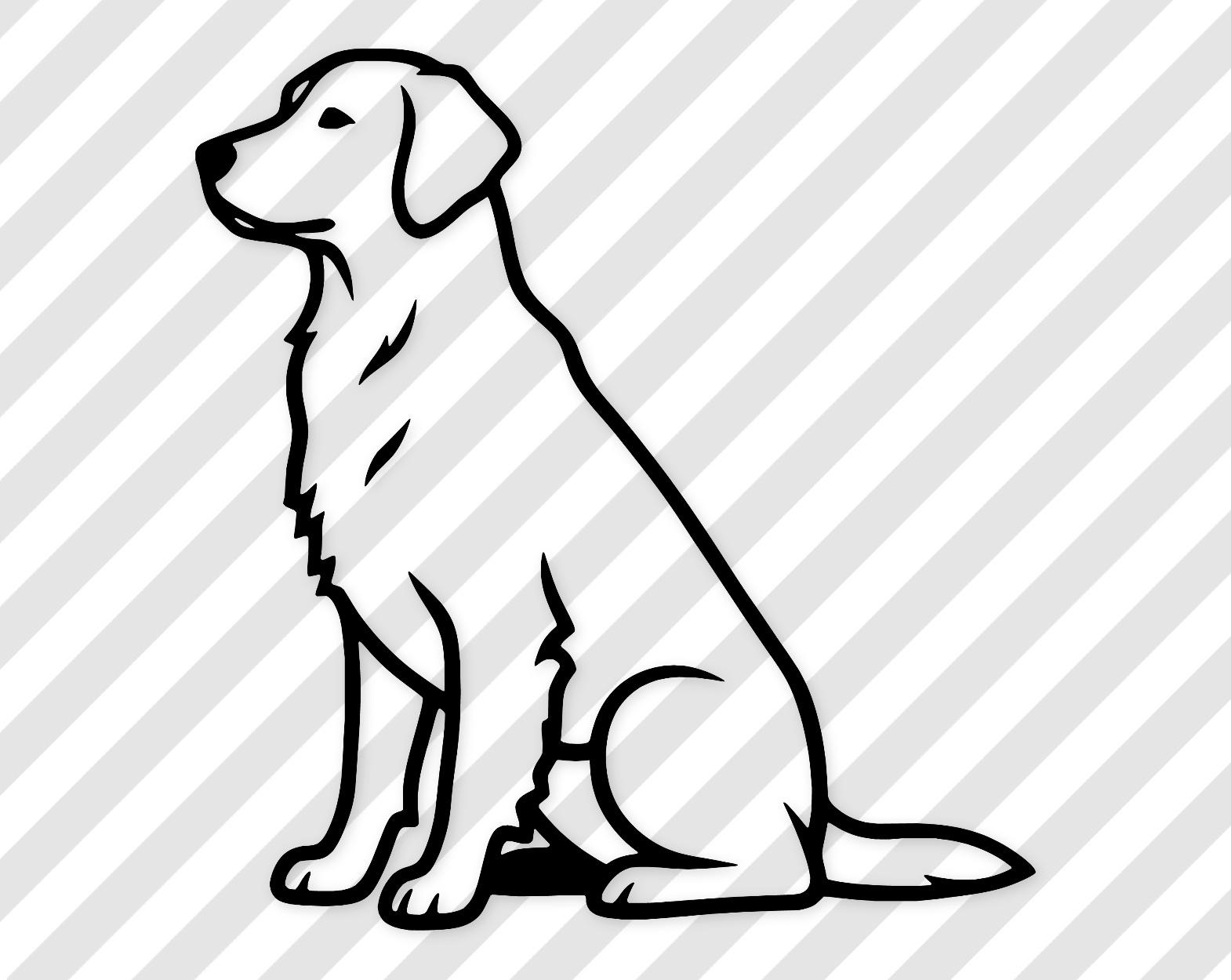 Sitting Golden Retriever Svg: Minimalist Design For Cricut Projects