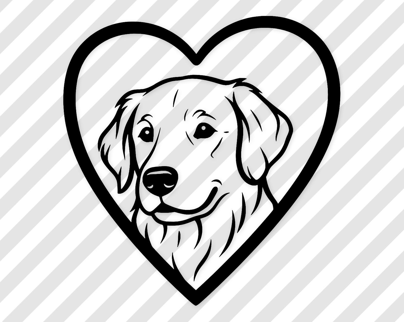 Golden Retriever Svg: Bold Heart Design For Pet Lovers