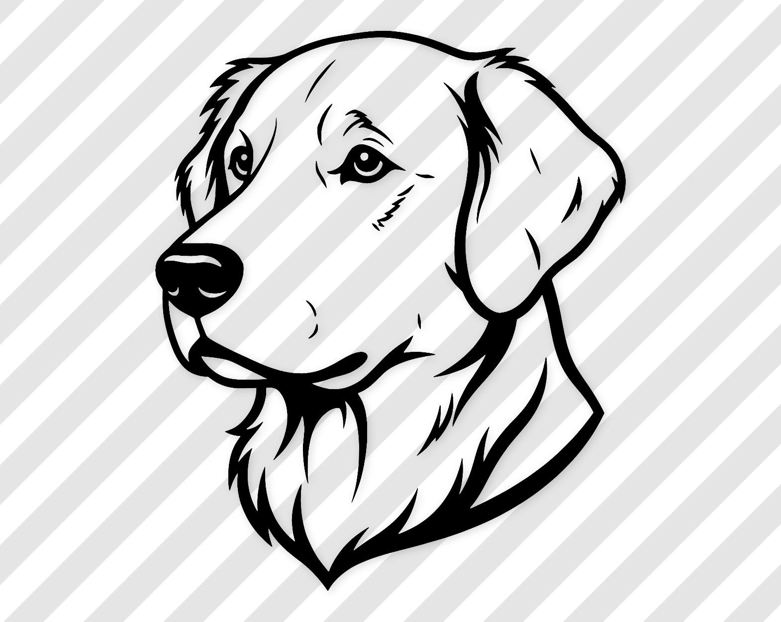 Golden Retriever Svg: Bold High Contrast Design For Wall Art