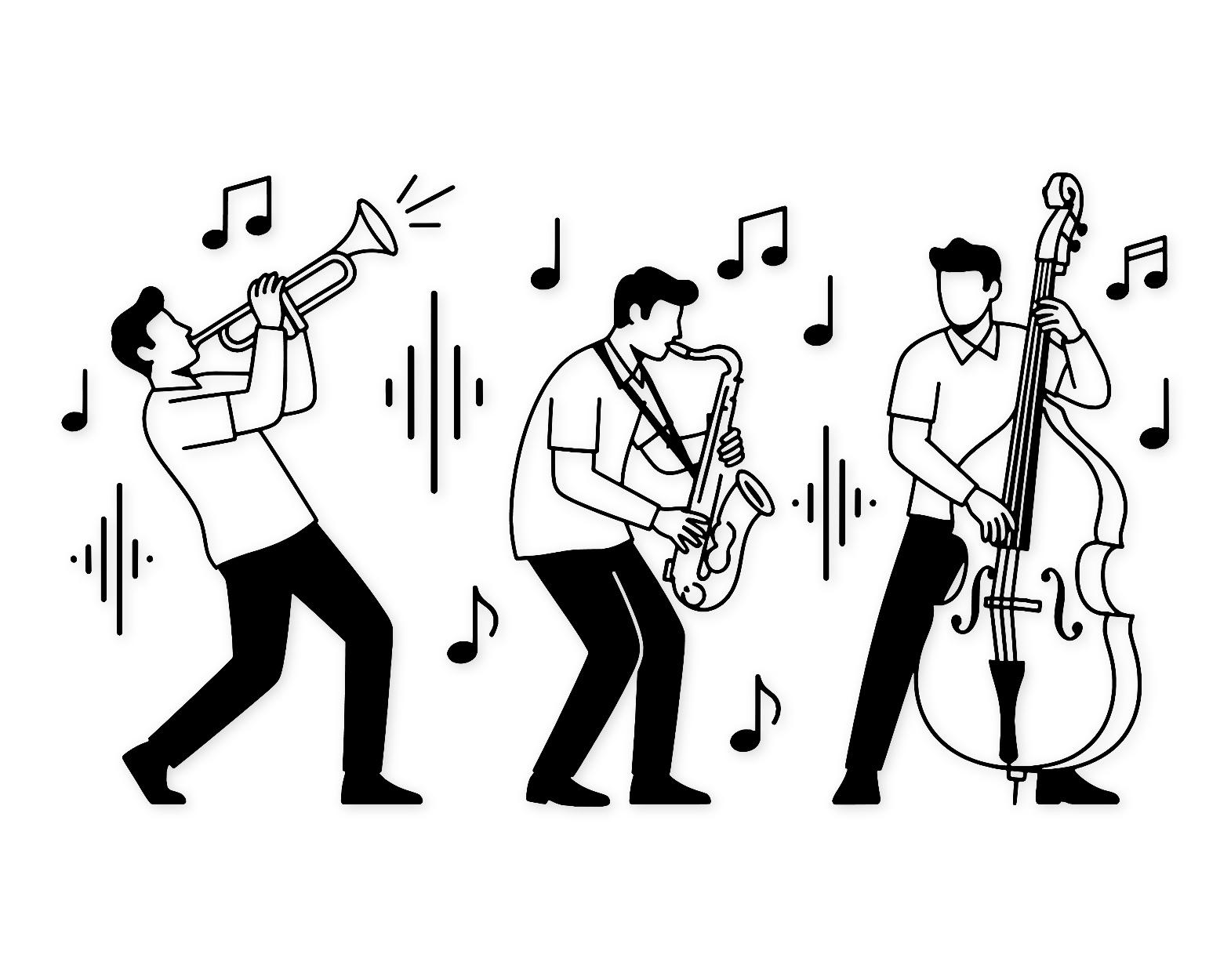Jazz Band Scene Svg Png: Cut Ready Digital Design For Cricut Silhouette