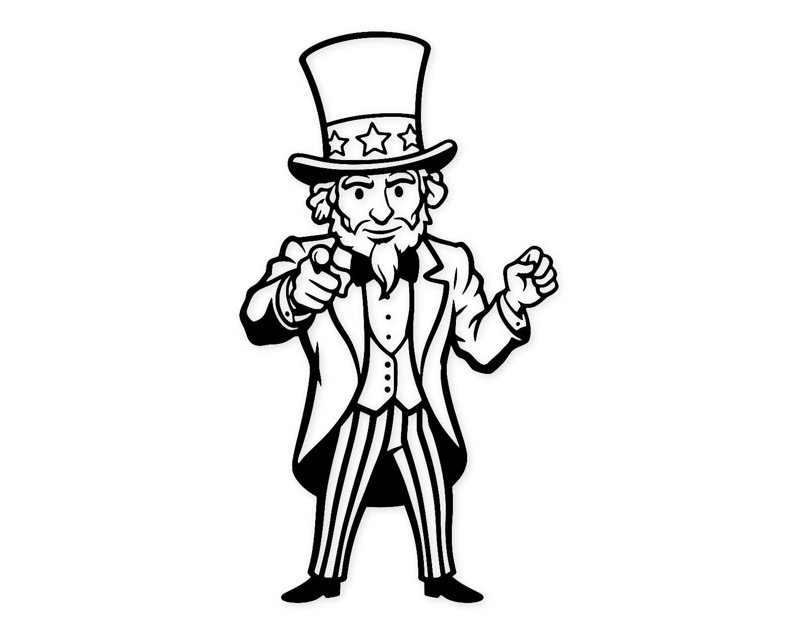 Uncle Sam Svg Png: Cut Ready Digital Design For Cricut Silhouette