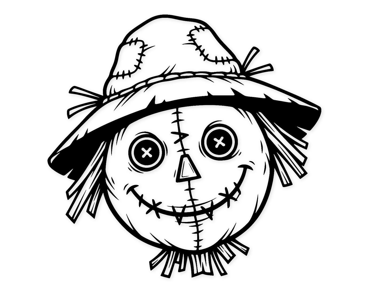 Friendly Scarecrow Face Svg Png: Cut Ready Digital Design For Cricut Silhouette