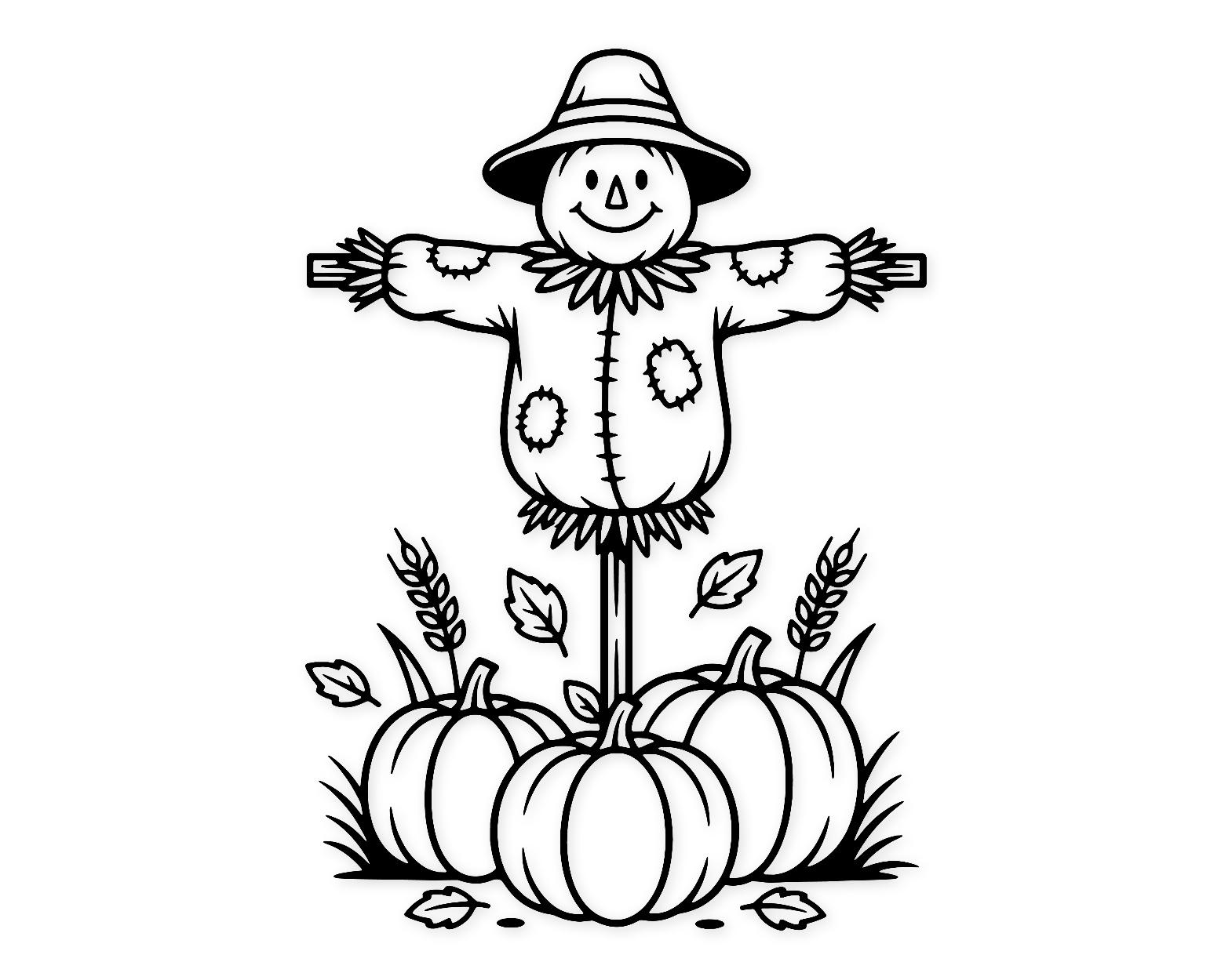 Harvest Time Svg Png: Bold Scarecrow And Pumpkin Design For Fall Decor
