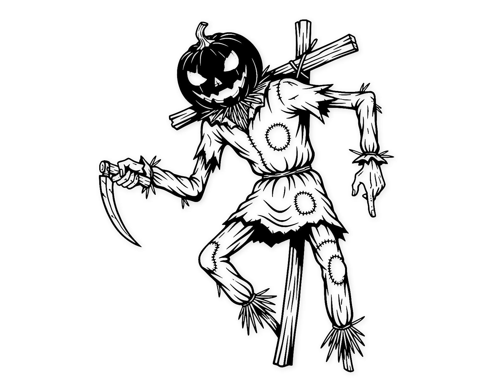Spooky Scarecrow Svg Png: Cut Ready Digital Design For Cricut Silhouette
