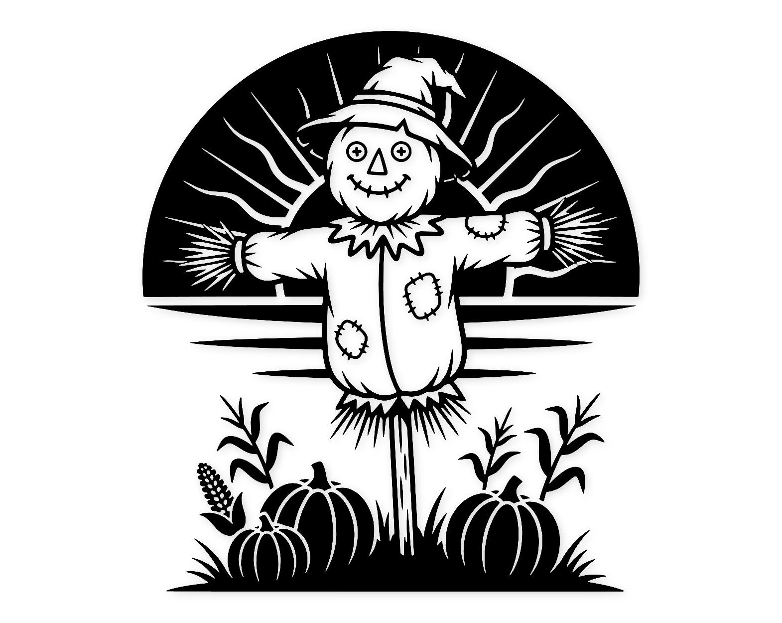 Scarecrow Sunset Svg Png: Cut Ready Digital Design For Cricut Silhouette