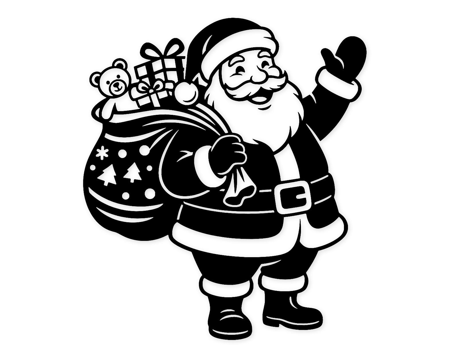 Santa Claus Scene Svg Png: Bold, High Contrast Design For Holiday Projects