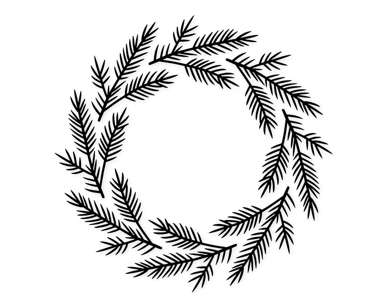 Wreath Outline Svg Png: Bold Design For Home Decor