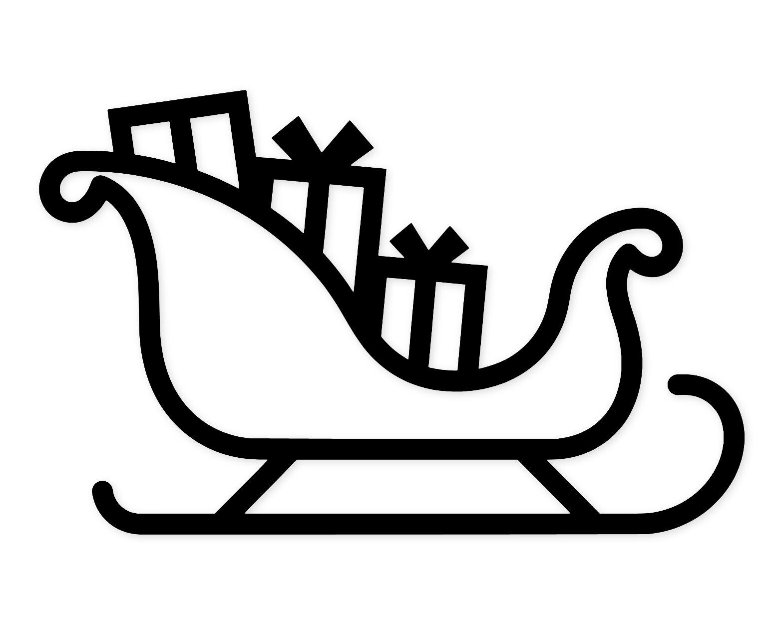 Santa's Sleigh Profile Svg Png: Cut Ready Digital Design For Cricut Silhouette