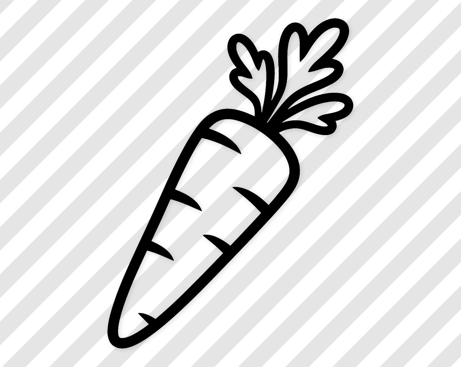 Carrot Svg: Minimalist Bold Outline Design For T-Shirts