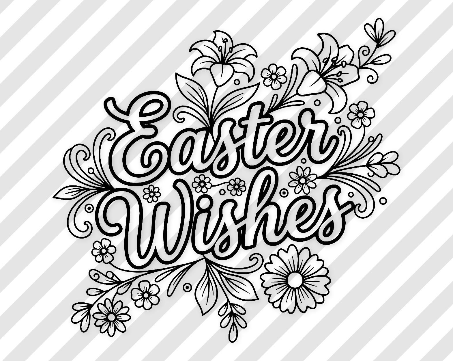 Easter Wishes Svg: Elegant Floral Design For Celebratory Projects
