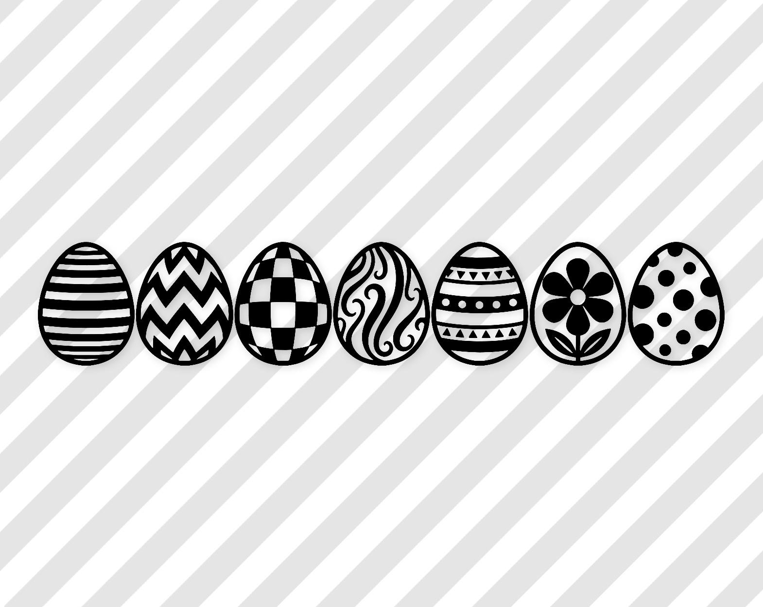 Easter Egg Pattern Svg: Bold Line Design For Craft Projects