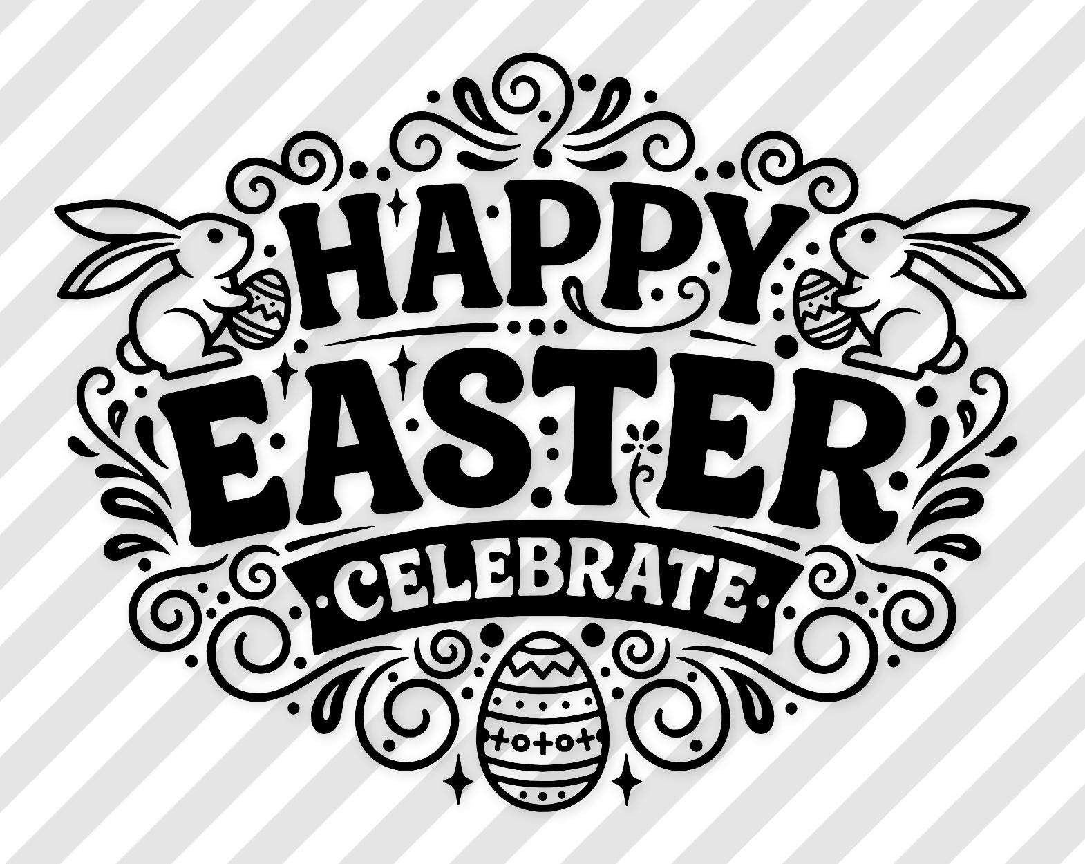 Easter Calligraphy Svg: Elegant Design For Decorations