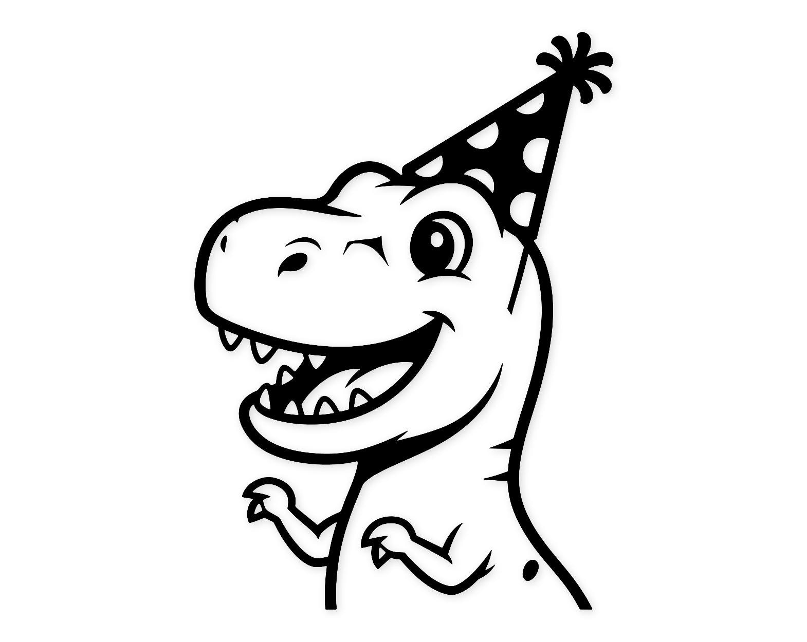 T-Rex With Party Hat Svg Png: Fun Birthday Design For Celebrations