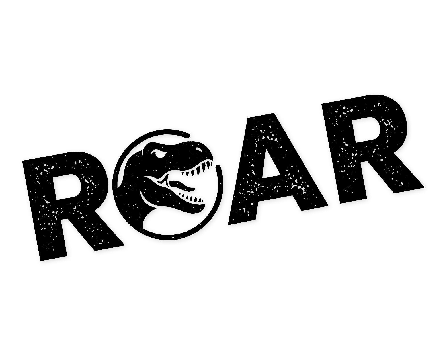 T-Rex Roaring Typography Svg Png: Bold High Contrast Design For Crafts